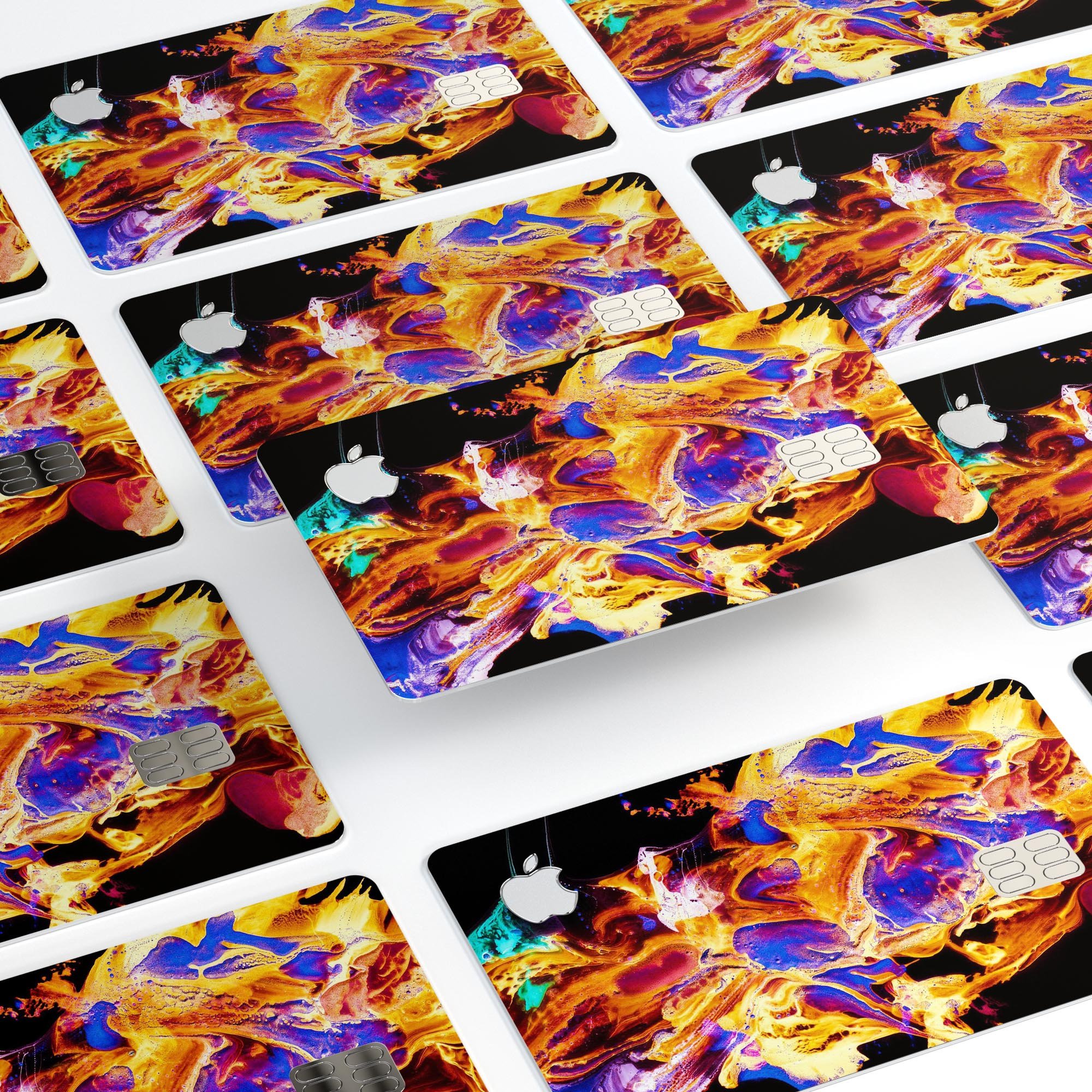 Liquid Abstract Paint V25 skin kit for Apple Card, showcasing premium vinyl design with ultra-gloss finish.