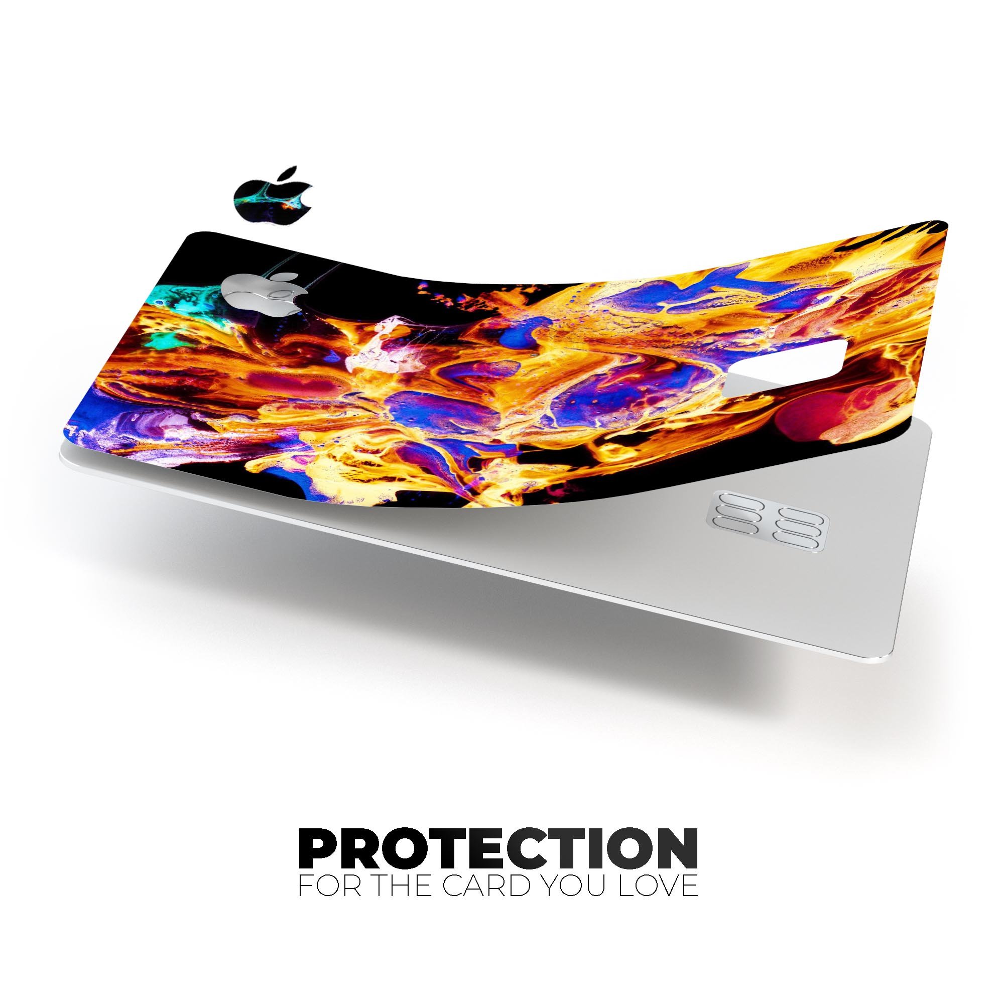 Liquid Abstract Paint V25 skin kit for Apple Card, showcasing premium vinyl design with ultra-gloss finish.