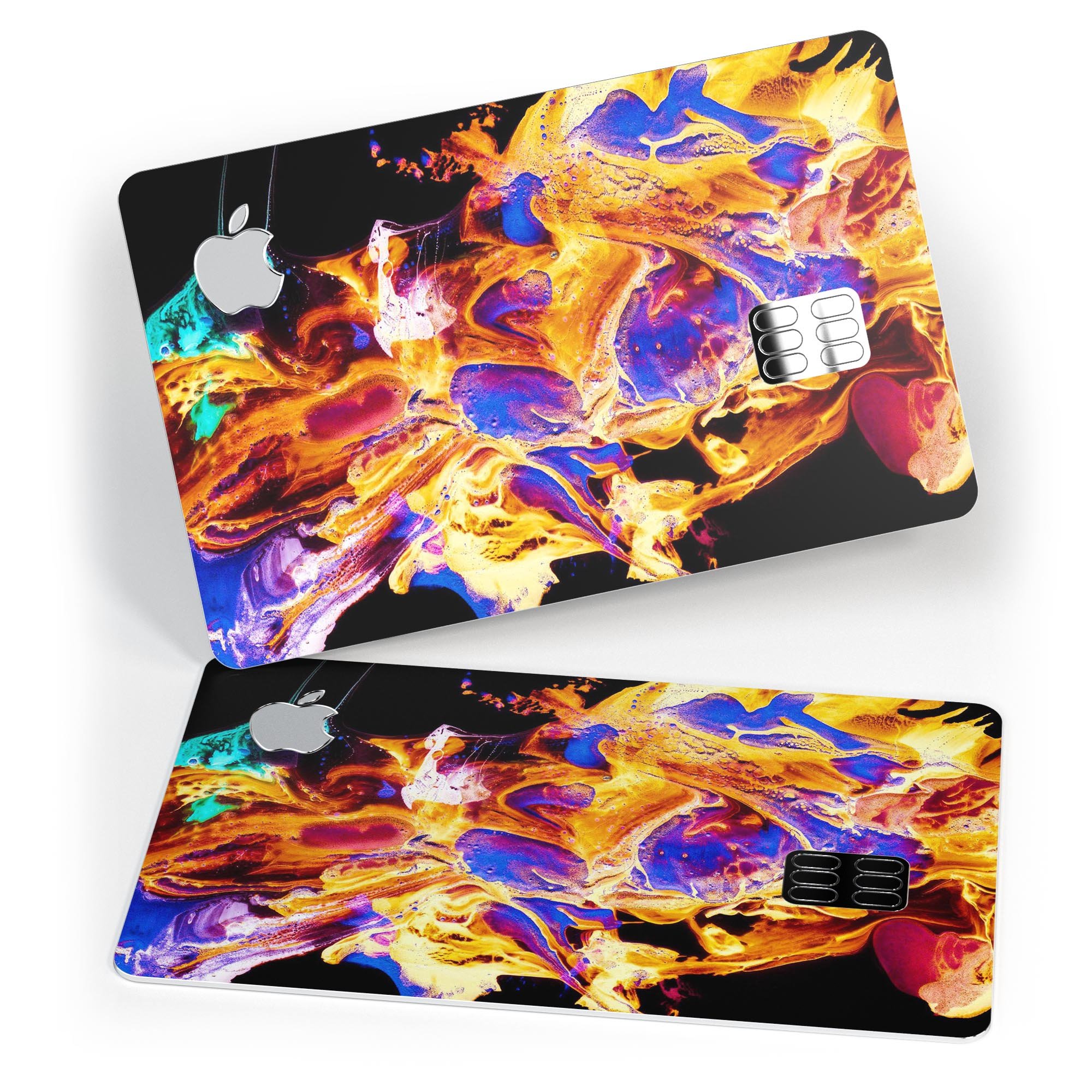 Liquid Abstract Paint V25 skin kit for Apple Card, showcasing premium vinyl design with ultra-gloss finish.