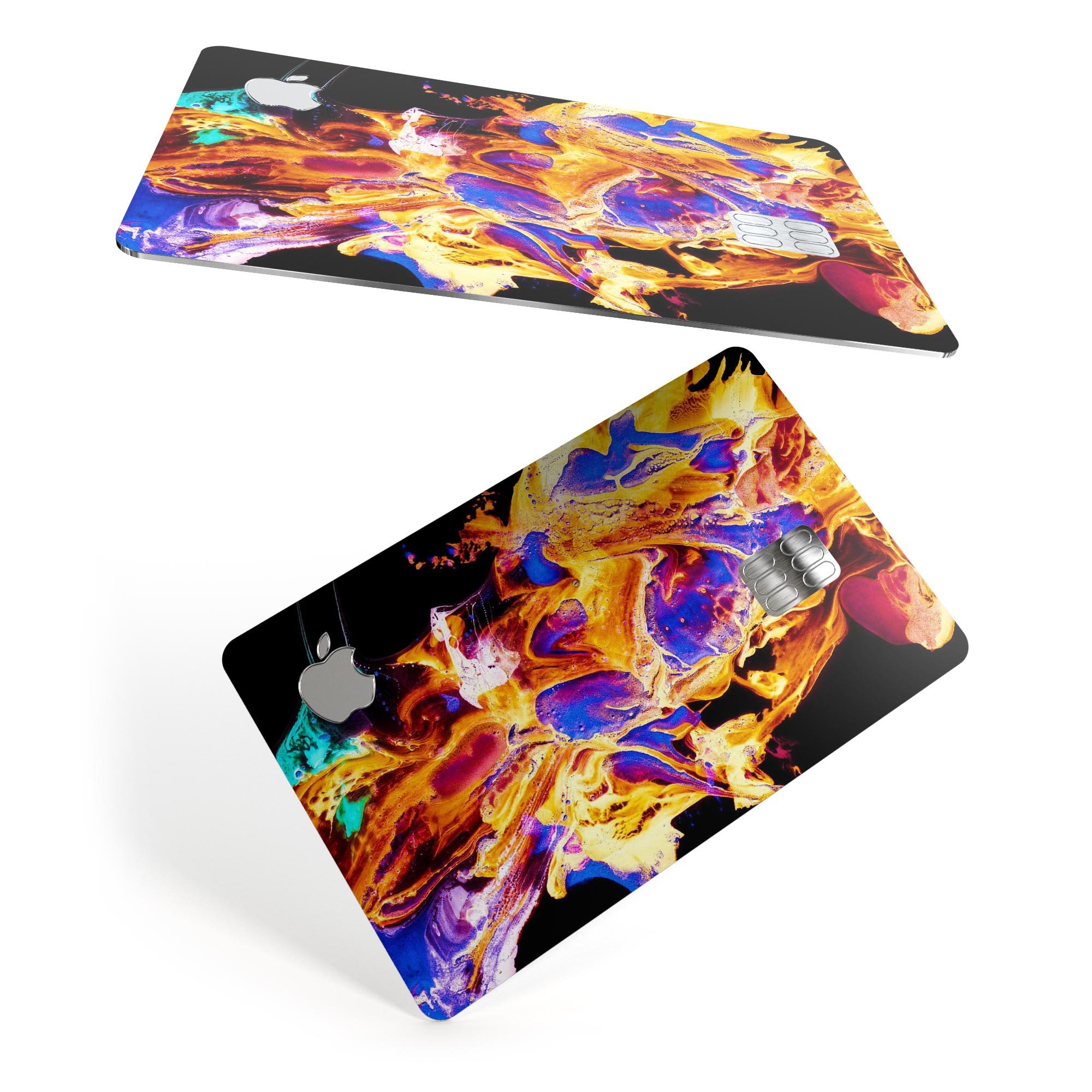 Liquid Abstract Paint V25 skin kit for Apple Card, showcasing premium vinyl design with ultra-gloss finish.