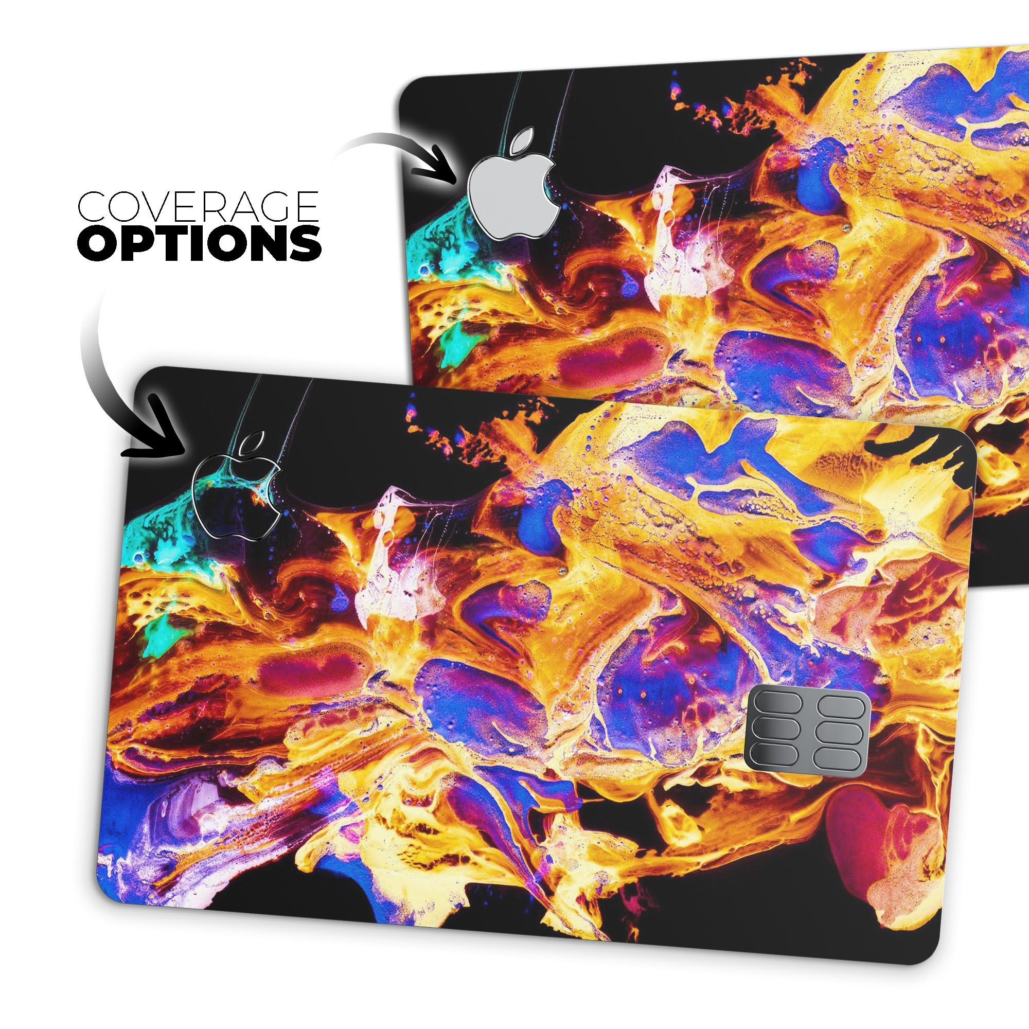 Liquid Abstract Paint V25 skin kit for Apple Card, showcasing premium vinyl design with ultra-gloss finish.