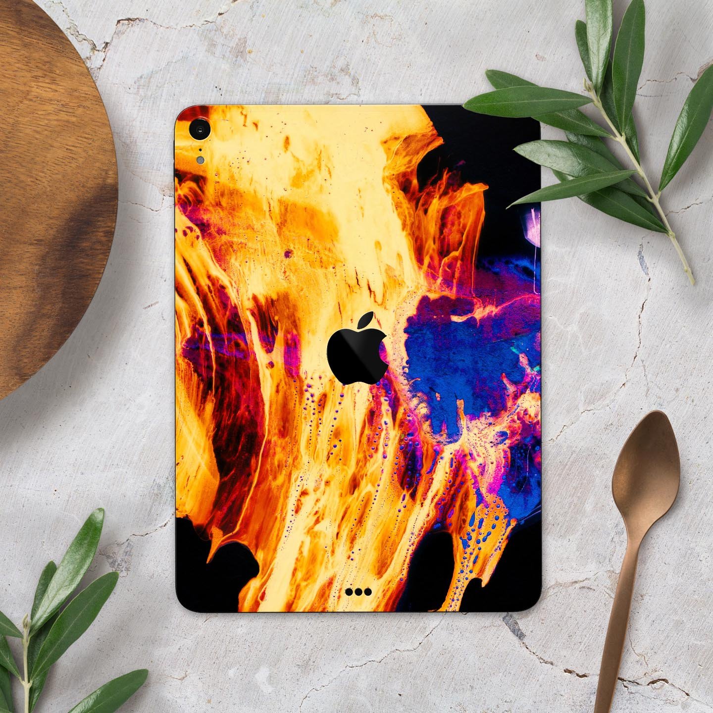 Liquid Abstract Paint V26 skin decal for Apple iPad, showcasing vibrant abstract design and premium 3M material.