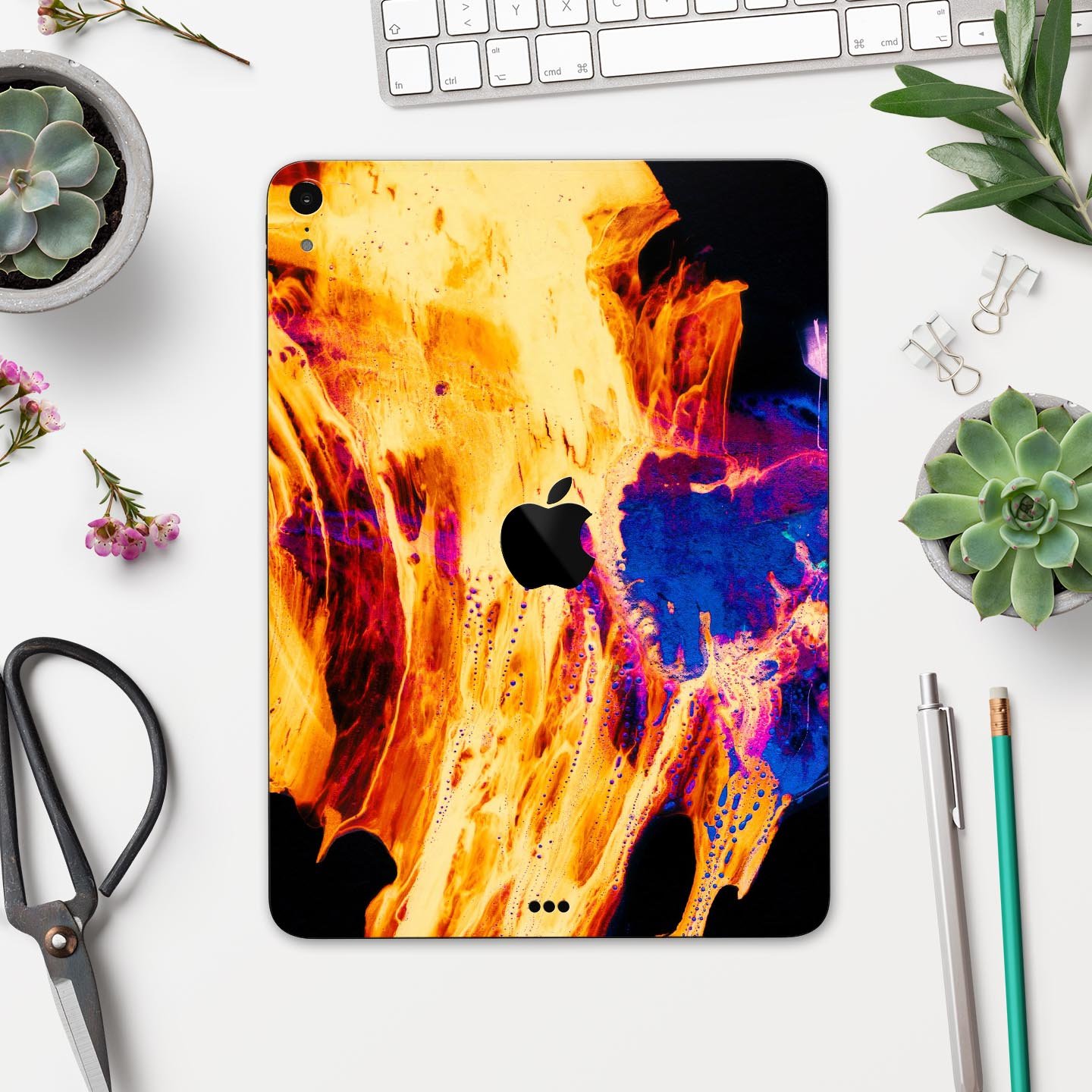 Liquid Abstract Paint V26 skin decal for Apple iPad, showcasing vibrant abstract design and premium 3M material.