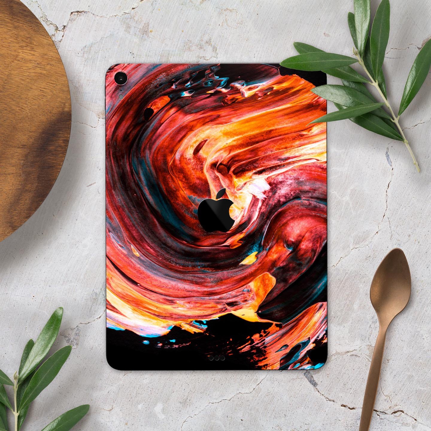 Liquid Abstract Paint V27 full body skin decal for Apple iPad, showcasing vibrant abstract design and premium 3M material.