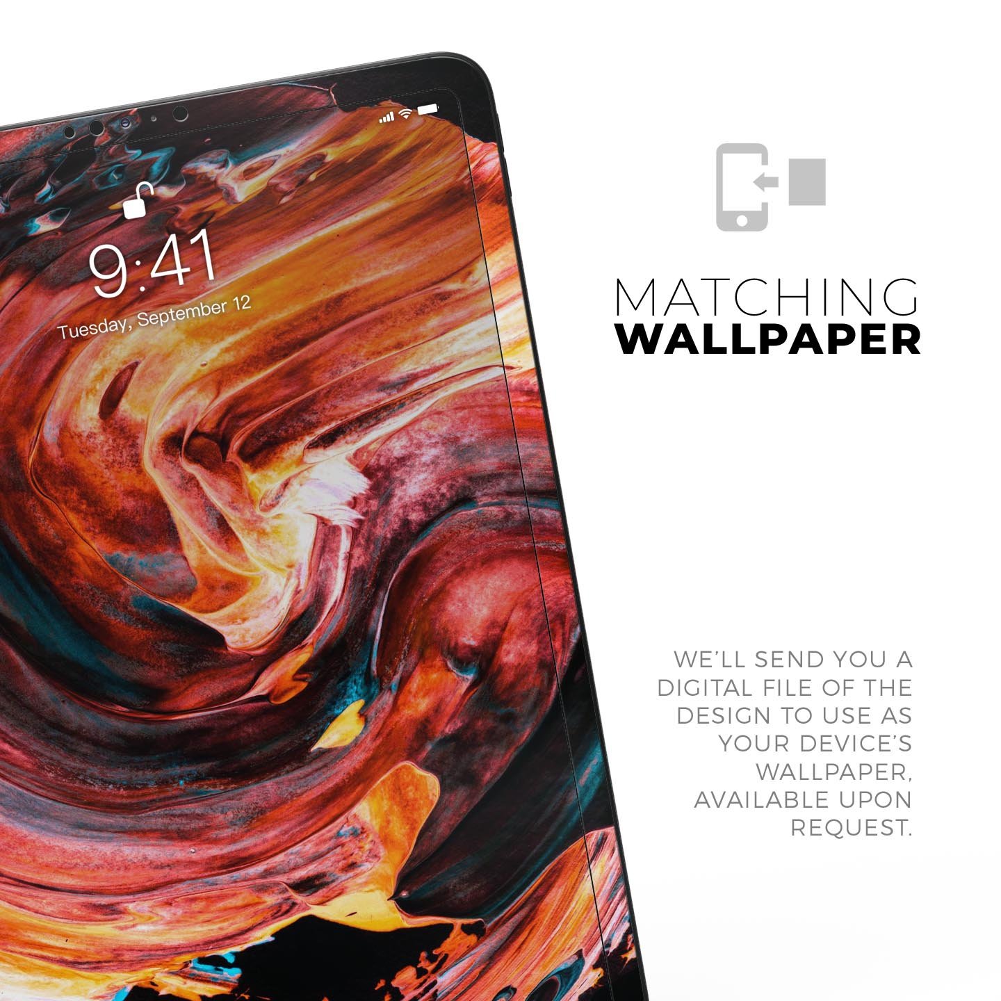 Liquid Abstract Paint V27 full body skin decal for Apple iPad, showcasing vibrant abstract design and premium 3M material.