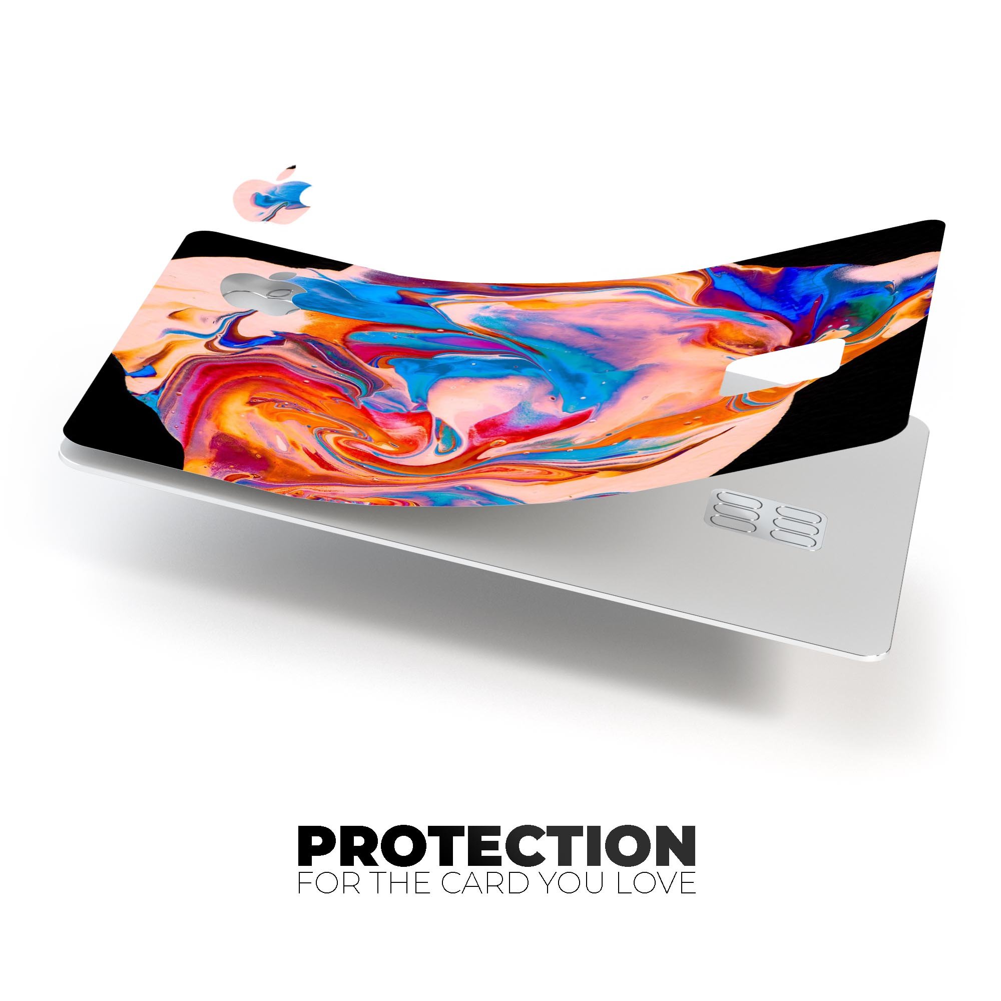 Liquid Abstract Paint V28 skin kit for Apple Card, showcasing premium vinyl material and sleek design.