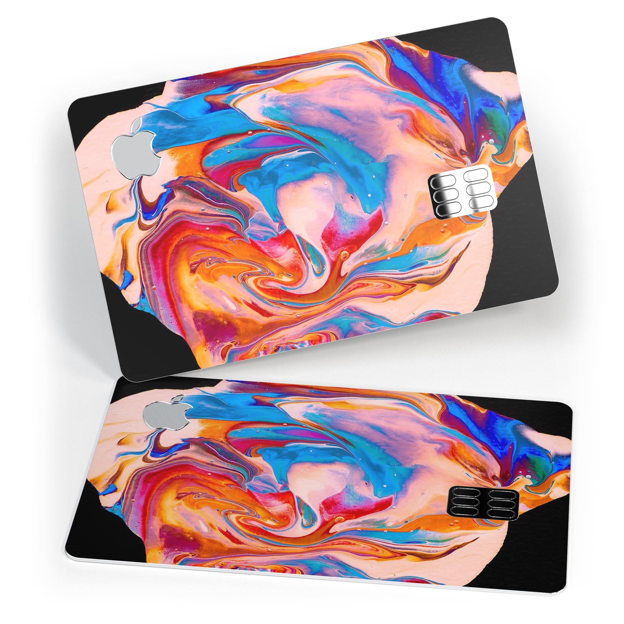 Liquid Abstract Paint V28 skin kit for Apple Card, showcasing premium vinyl material and sleek design.