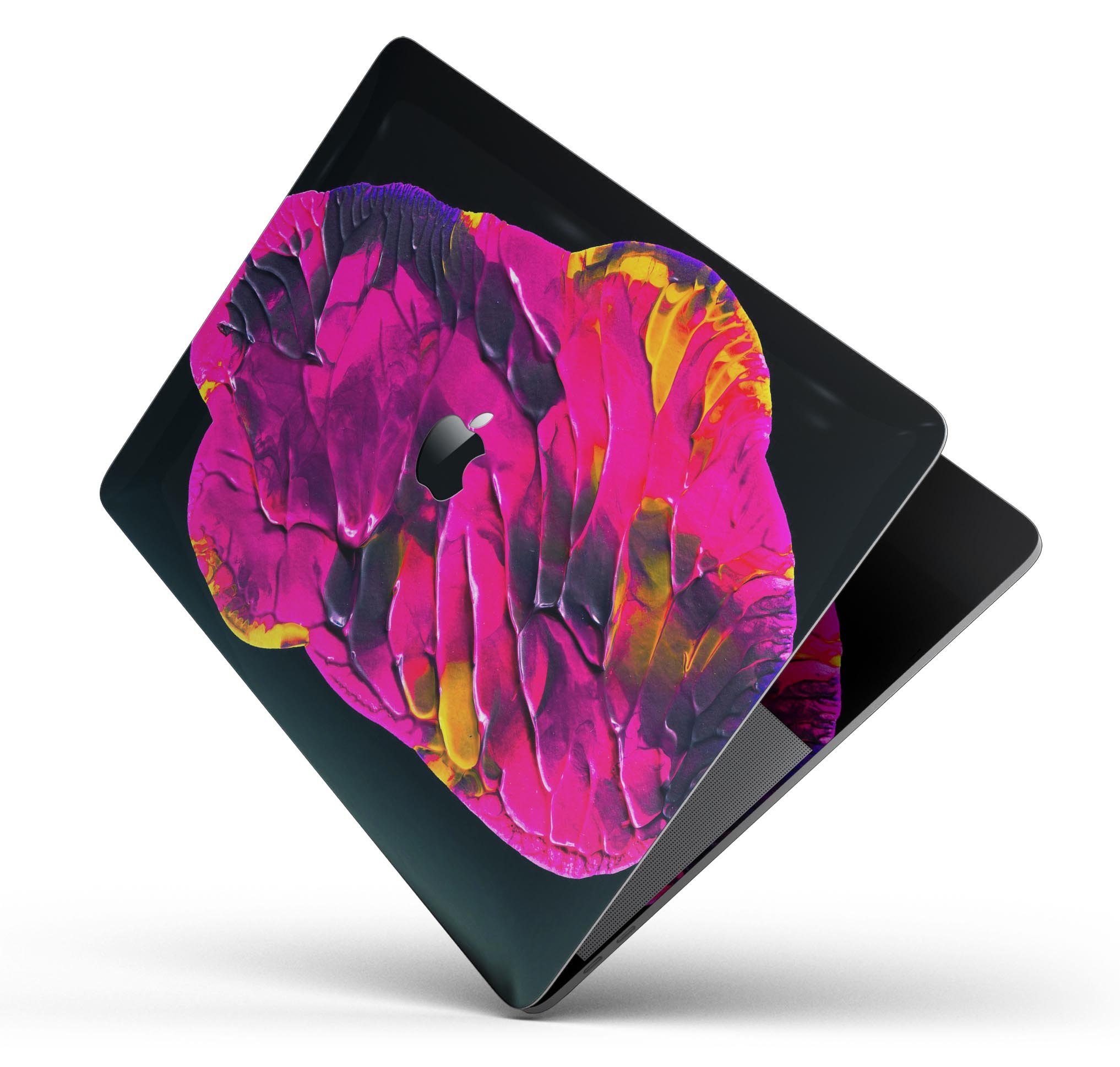 Liquid Abstract Paint V29 skin decal wrap kit for Apple MacBook, showcasing vibrant colors and a sleek design.