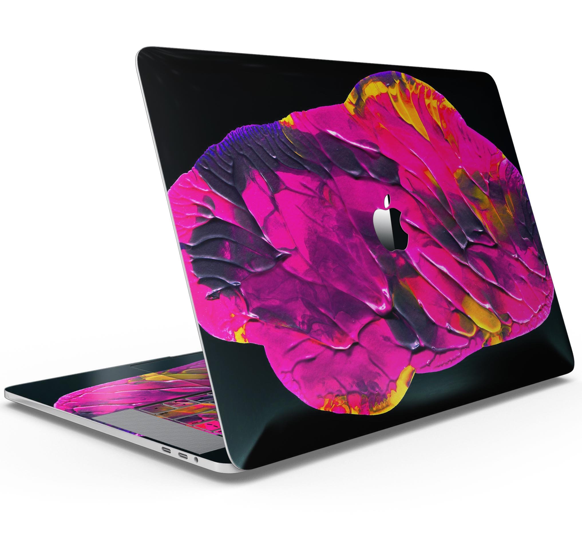 Liquid Abstract Paint V29 skin decal wrap kit for Apple MacBook, showcasing vibrant colors and a sleek design.