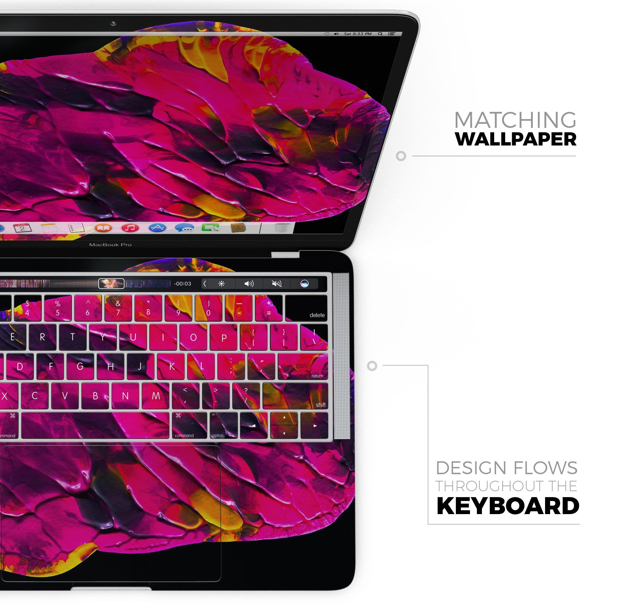 Liquid Abstract Paint V29 skin decal wrap kit for Apple MacBook, showcasing vibrant colors and a sleek design.