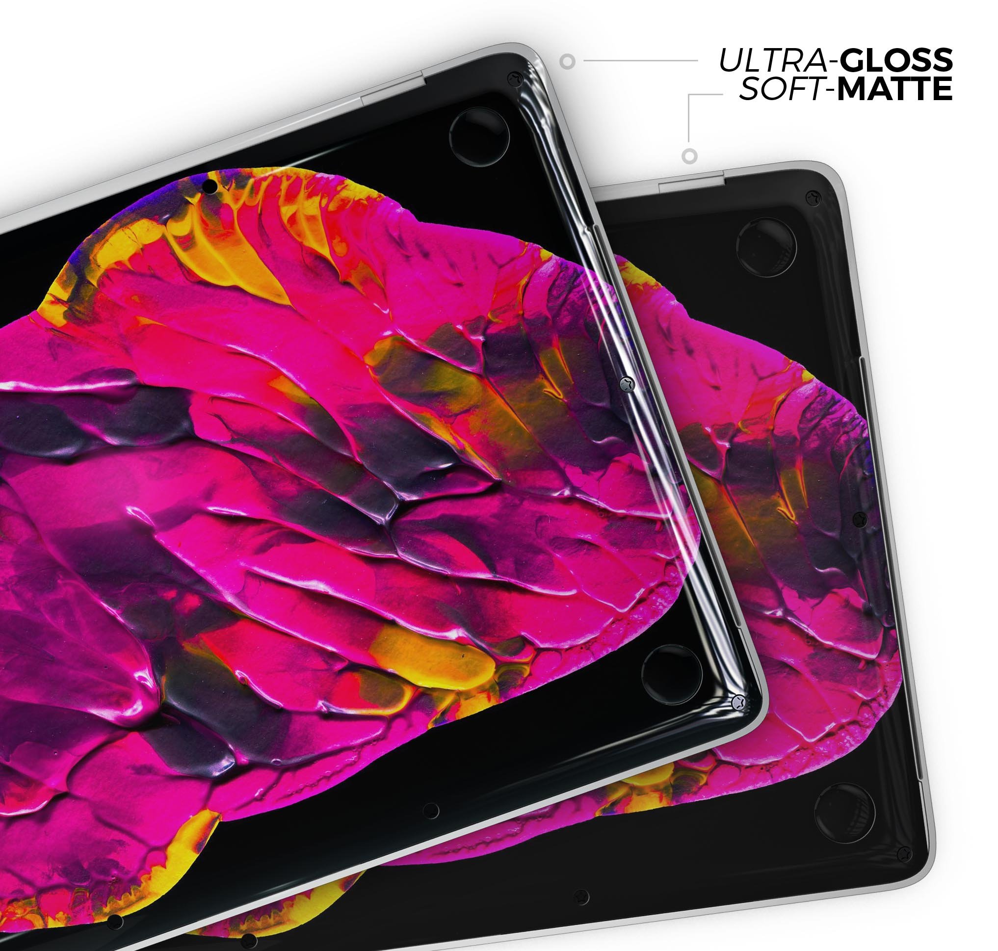 Liquid Abstract Paint V29 skin decal wrap kit for Apple MacBook, showcasing vibrant colors and a sleek design.