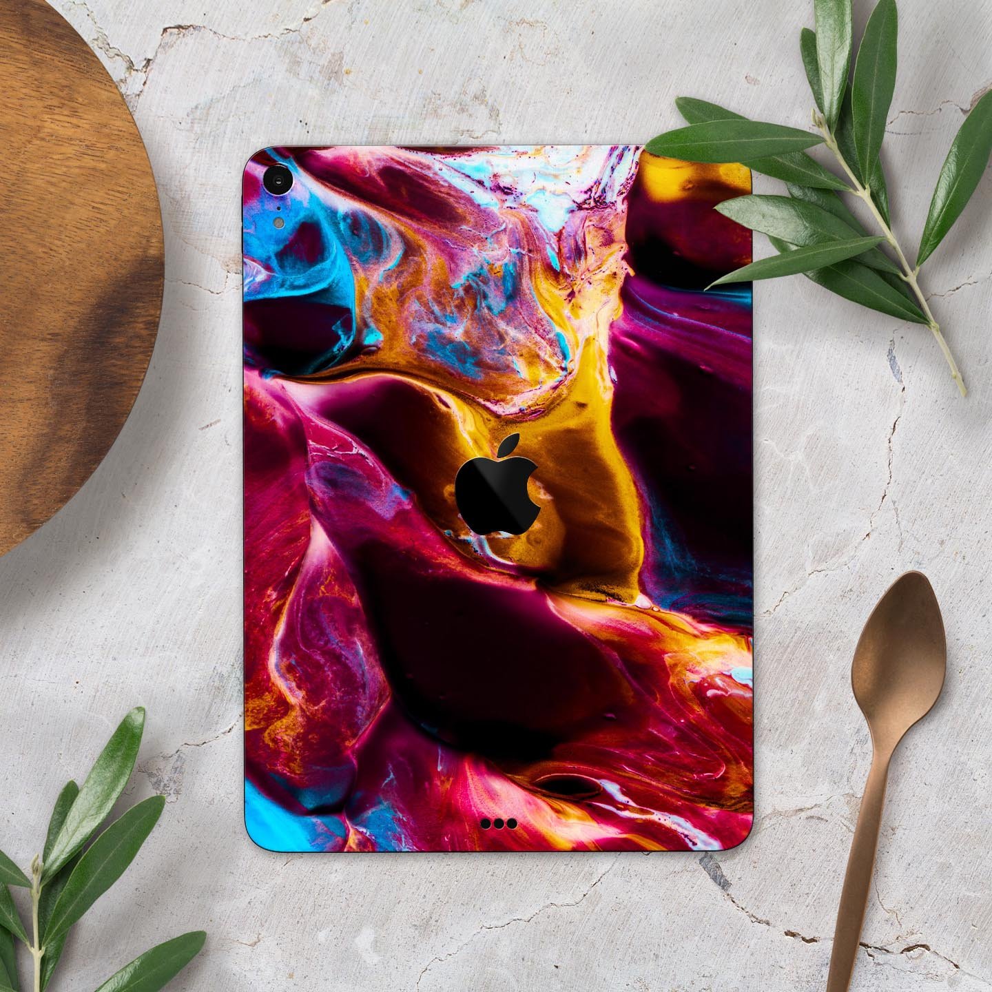 Liquid Abstract Paint V33 skin decal for Apple iPad, showcasing vibrant abstract design and premium 3M material.