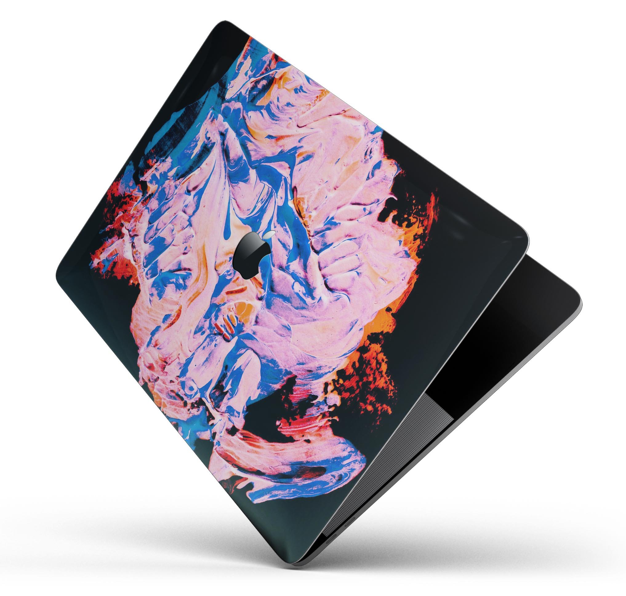 Liquid Abstract Paint V3 skin decal wrap kit for Apple MacBook, showcasing vibrant colors and a sleek design.