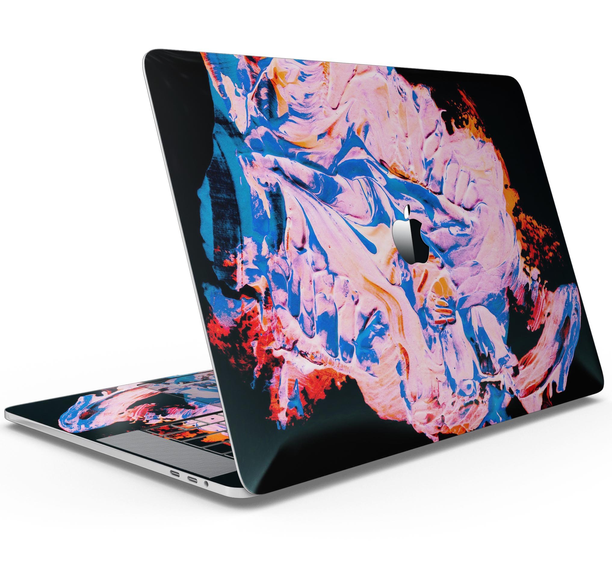 Liquid Abstract Paint V3 skin decal wrap kit for Apple MacBook, showcasing vibrant colors and a sleek design.