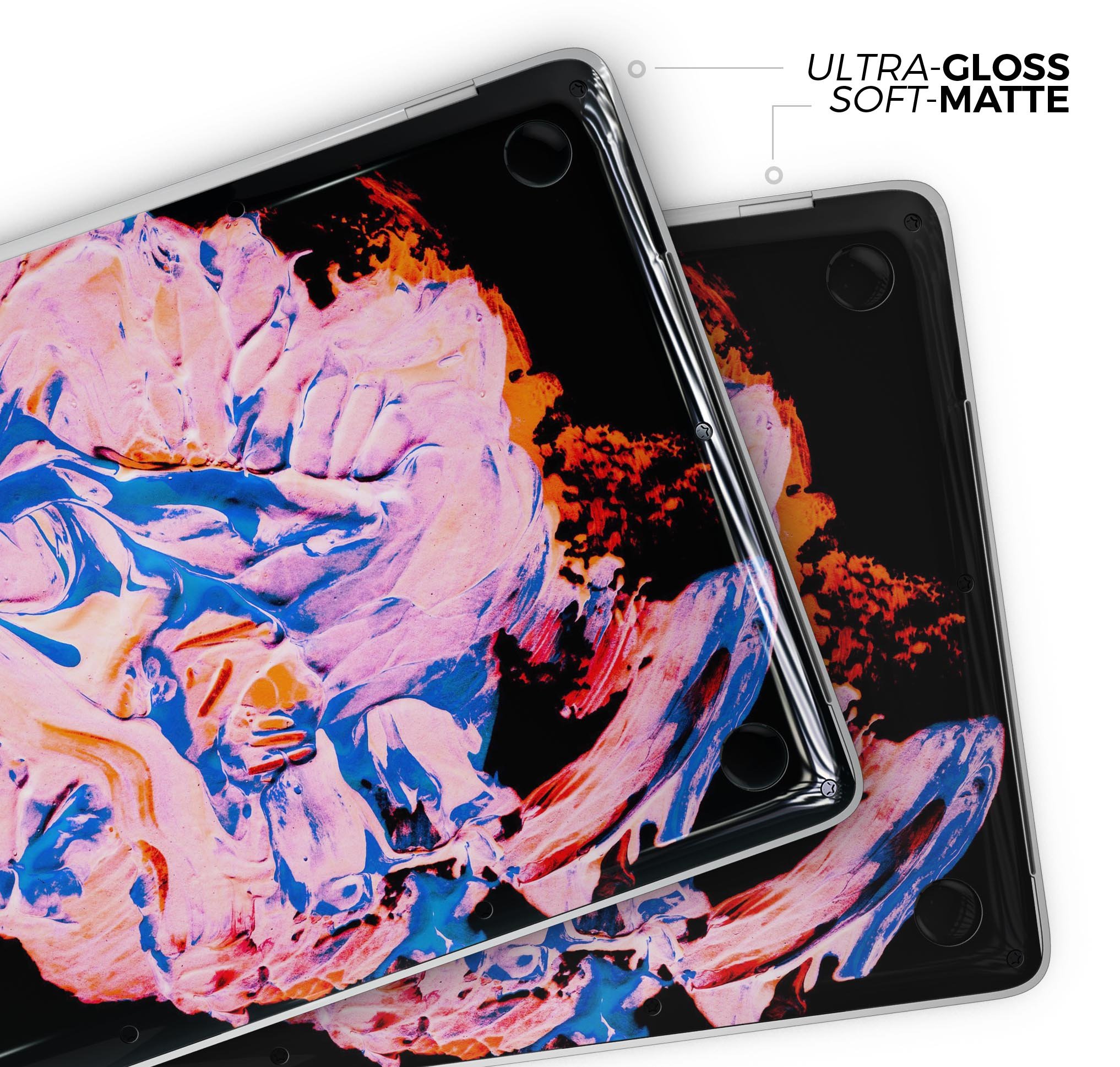 Liquid Abstract Paint V3 skin decal wrap kit for Apple MacBook, showcasing vibrant colors and a sleek design.