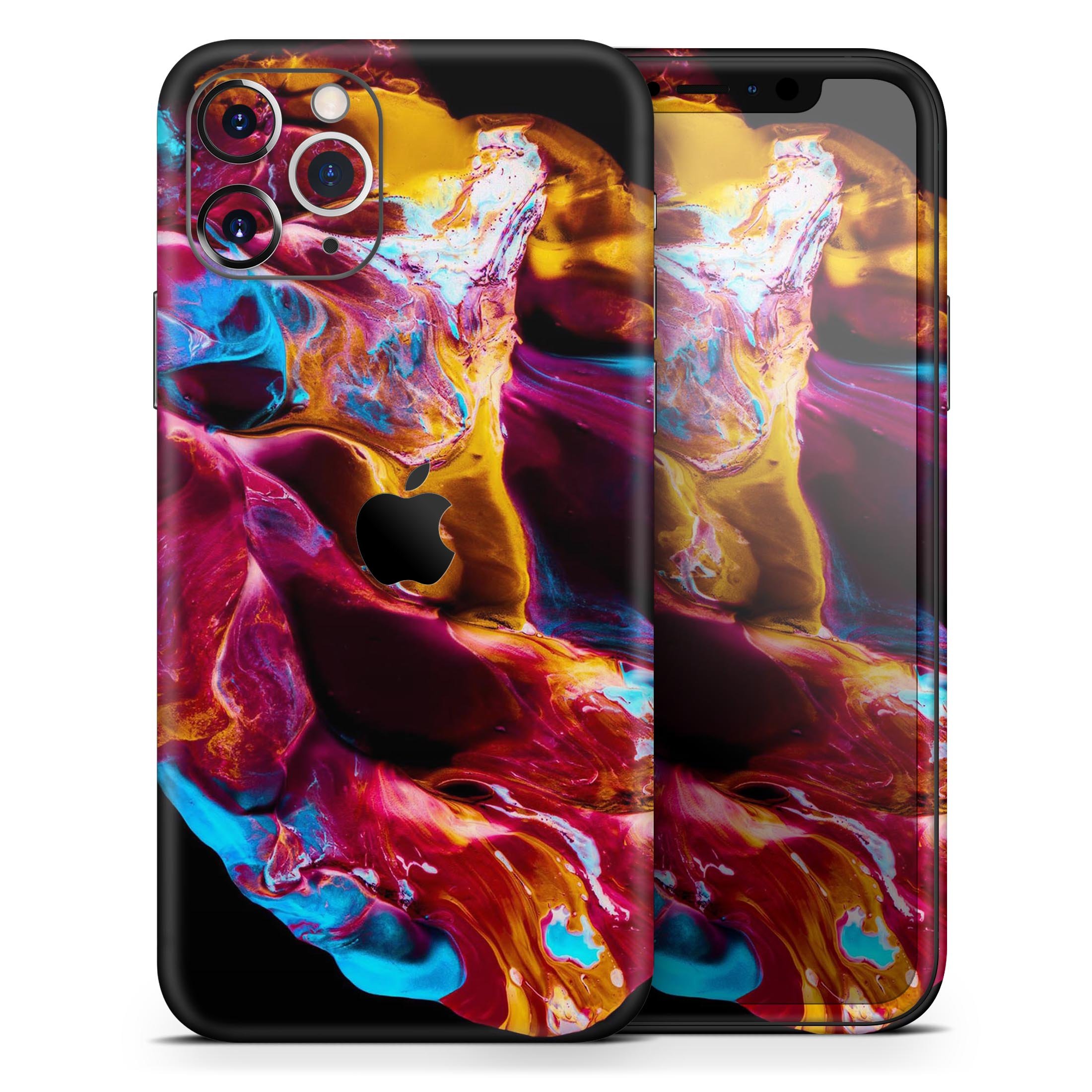 Liquid Abstract Paint V33 skin for Apple iPhone, showcasing vibrant colors and a sleek design, perfect for personalizing your device.