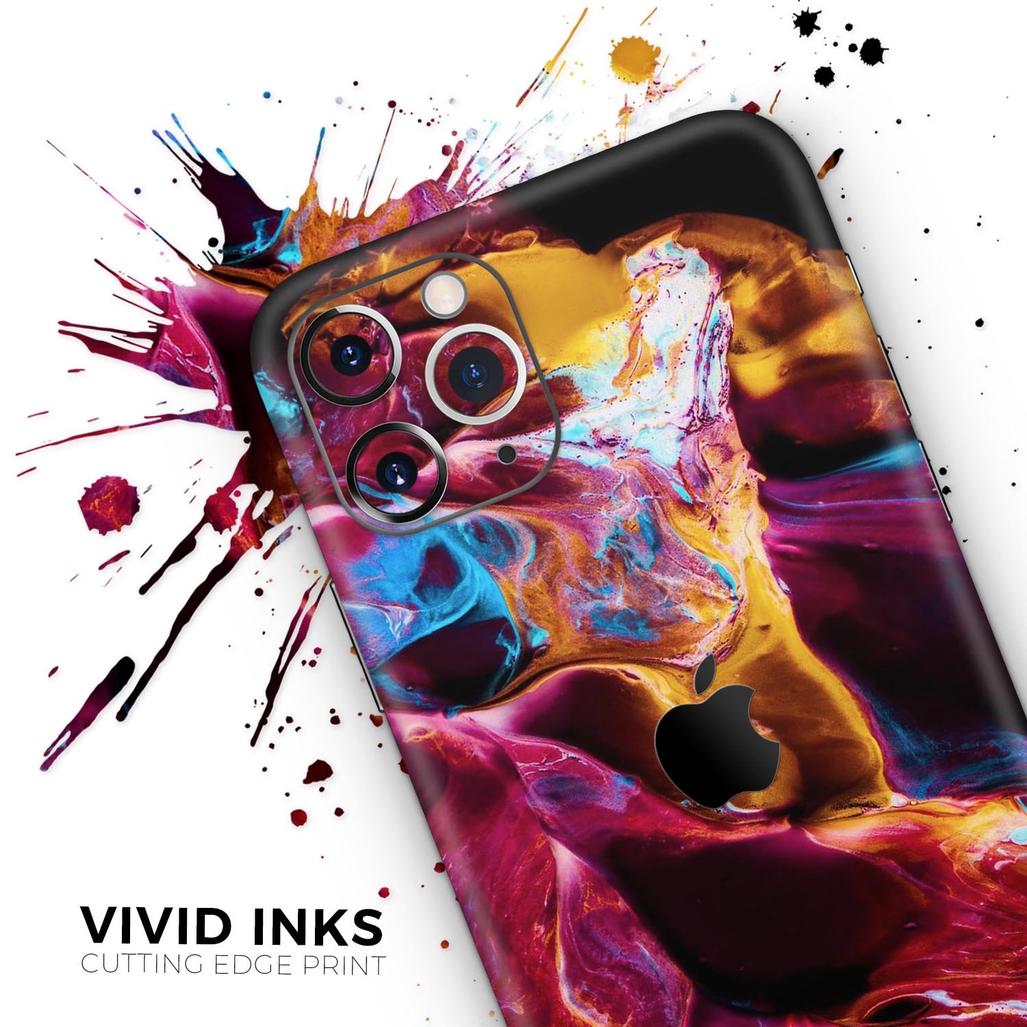 Liquid Abstract Paint V33 skin for Apple iPhone, showcasing vibrant colors and a sleek design, perfect for personalizing your device.