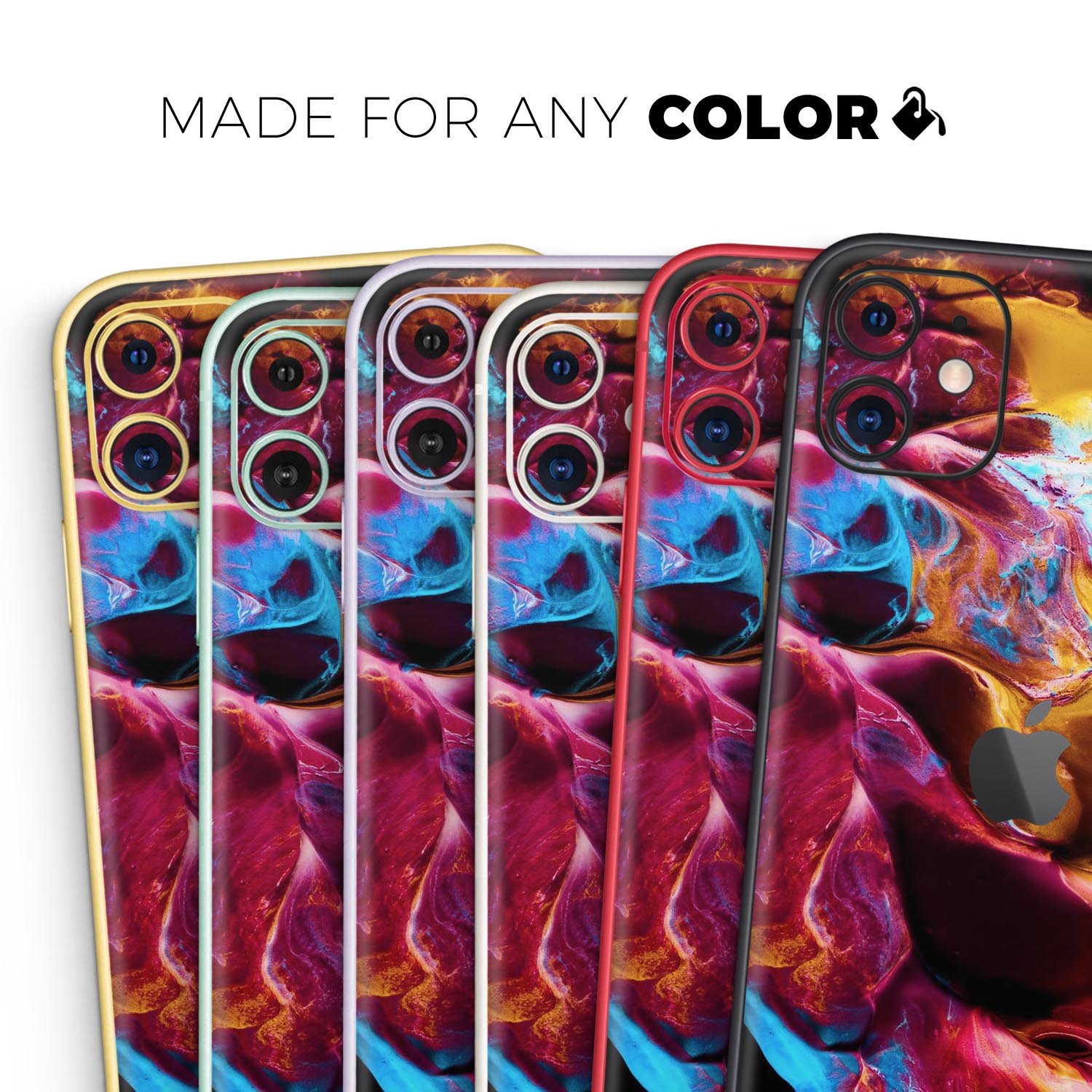 Liquid Abstract Paint V33 skin for Apple iPhone, showcasing vibrant colors and a sleek design, perfect for personalizing your device.