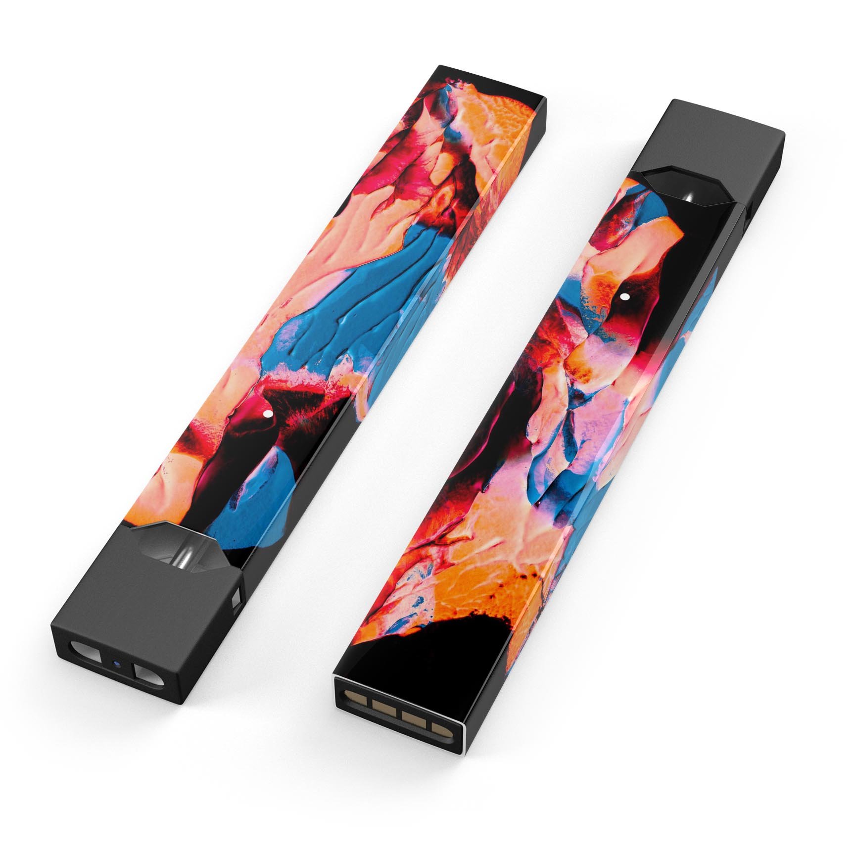 Liquid Abstract Paint V30 skin-wrap sticker designed for JUUL vaping device, showcasing vibrant abstract design and protective features.