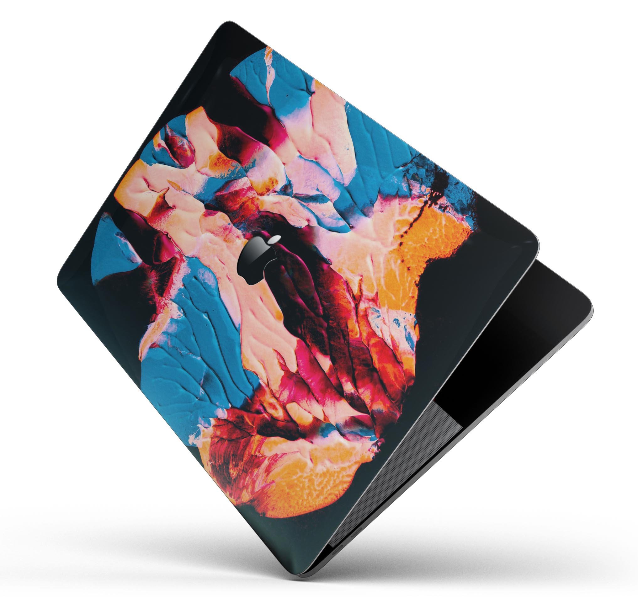 Liquid Abstract Paint V30 skin decal wrap kit for MacBook, showcasing vibrant colors and a sleek design.