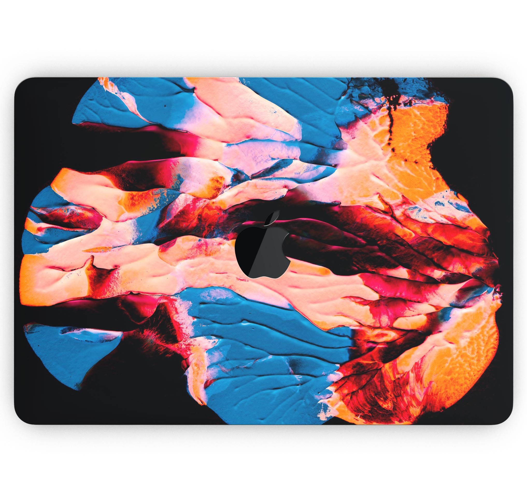 Liquid Abstract Paint V30 skin decal wrap kit for MacBook, showcasing vibrant colors and a sleek design.