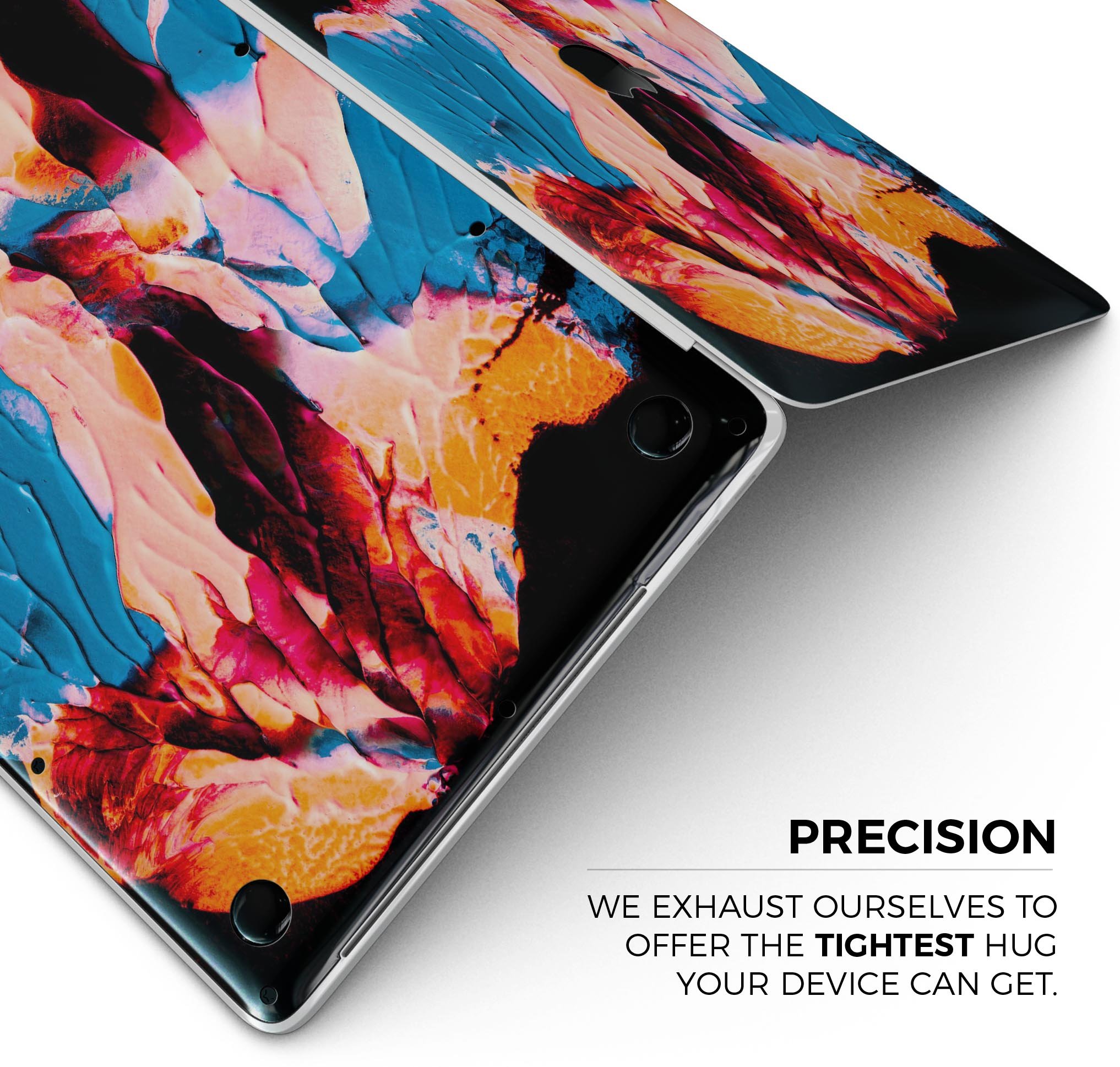 Liquid Abstract Paint V30 skin decal wrap kit for MacBook, showcasing vibrant colors and a sleek design.