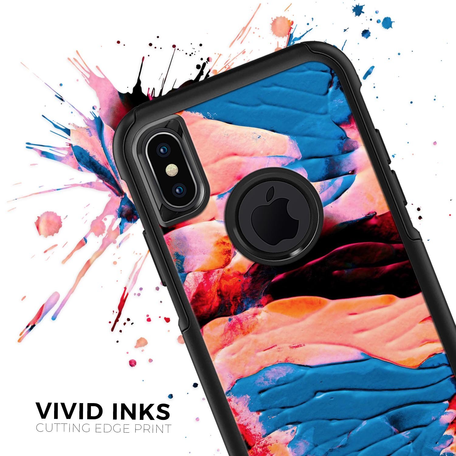 Liquid Abstract Paint V30 Skin Kit for iPhone OtterBox cases featuring vibrant abstract design and premium 3M materials.