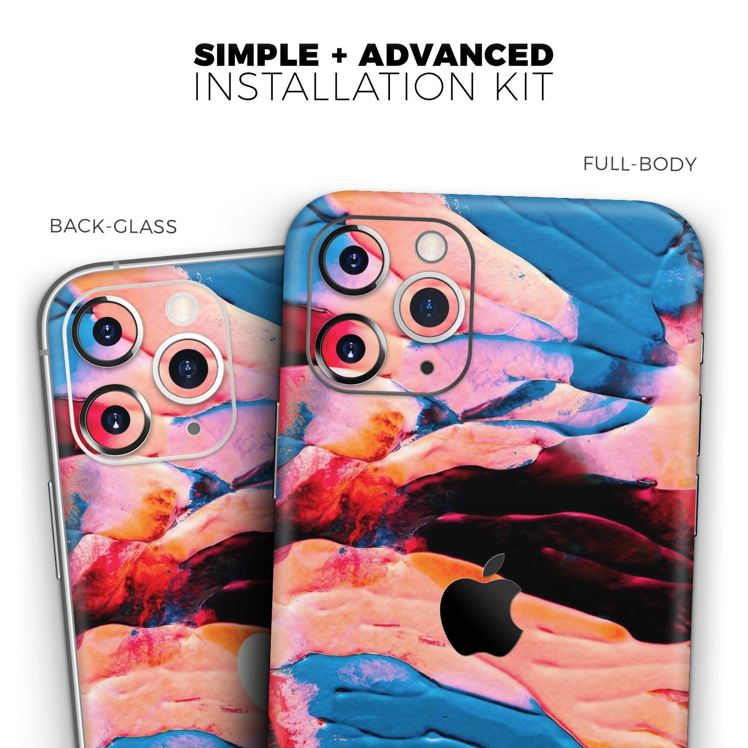 Liquid Abstract Paint V30 skin for Apple iPhone, showcasing vibrant colors and a sleek design.