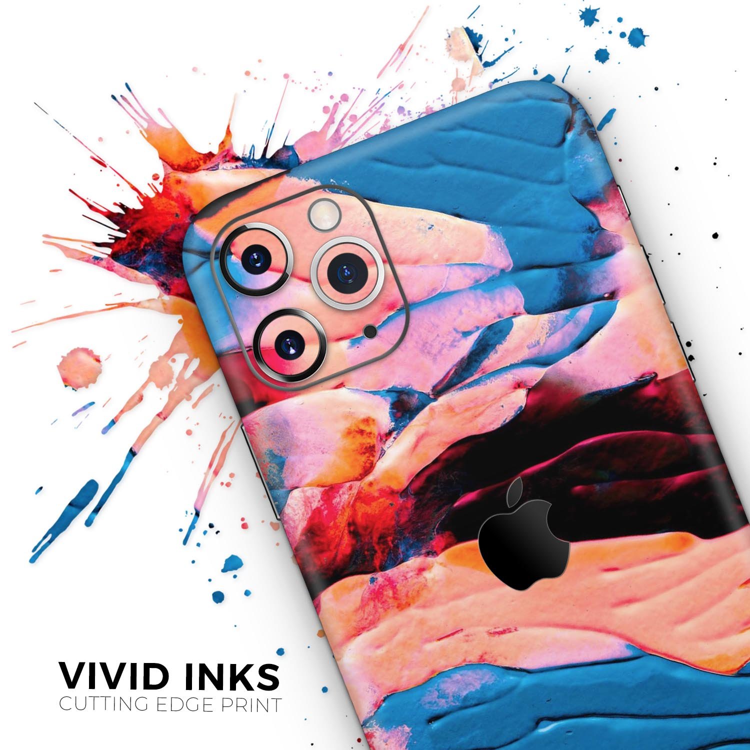 Liquid Abstract Paint V30 skin for Apple iPhone, showcasing vibrant colors and a sleek design.