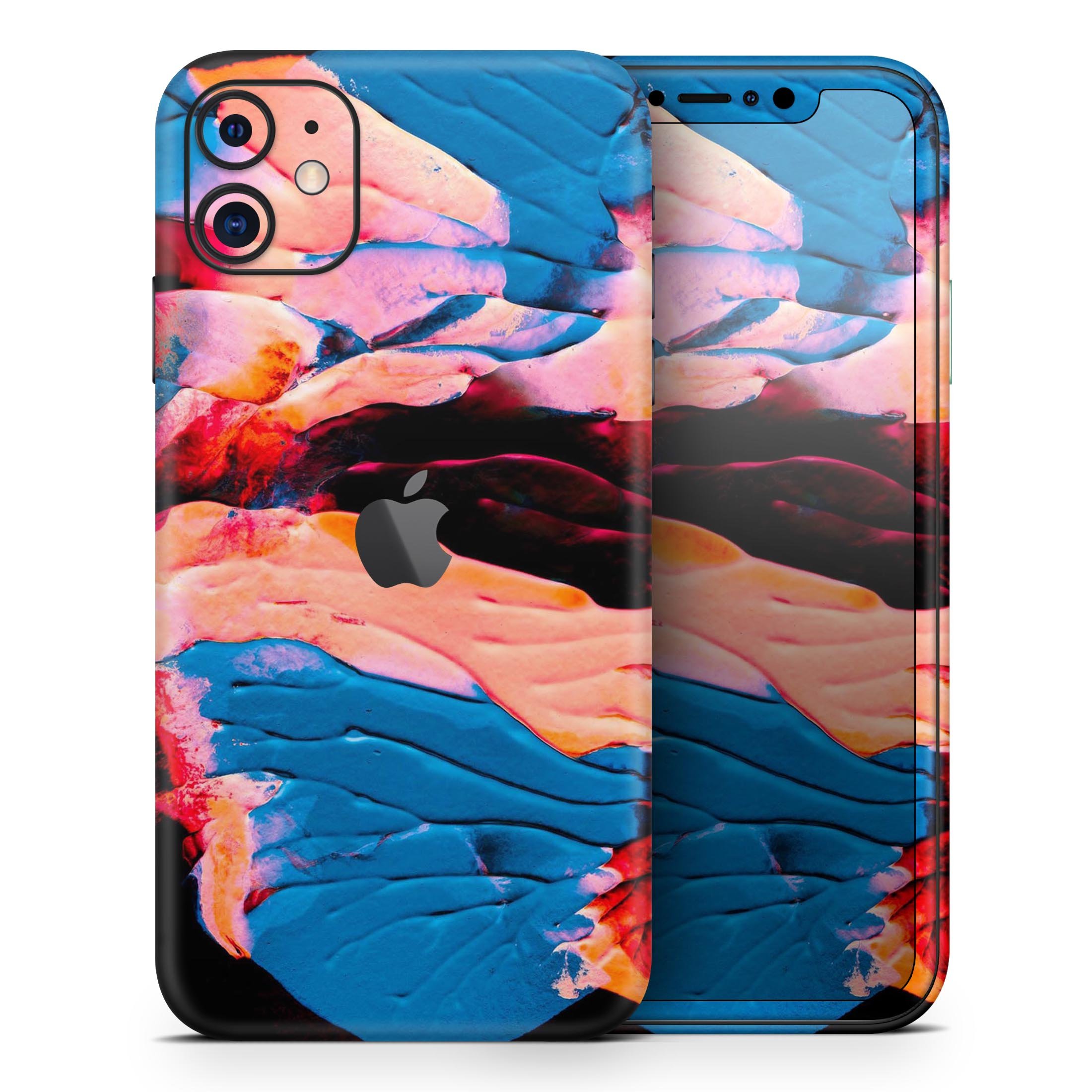 Liquid Abstract Paint V30 skin for Apple iPhone, showcasing vibrant colors and a sleek design.