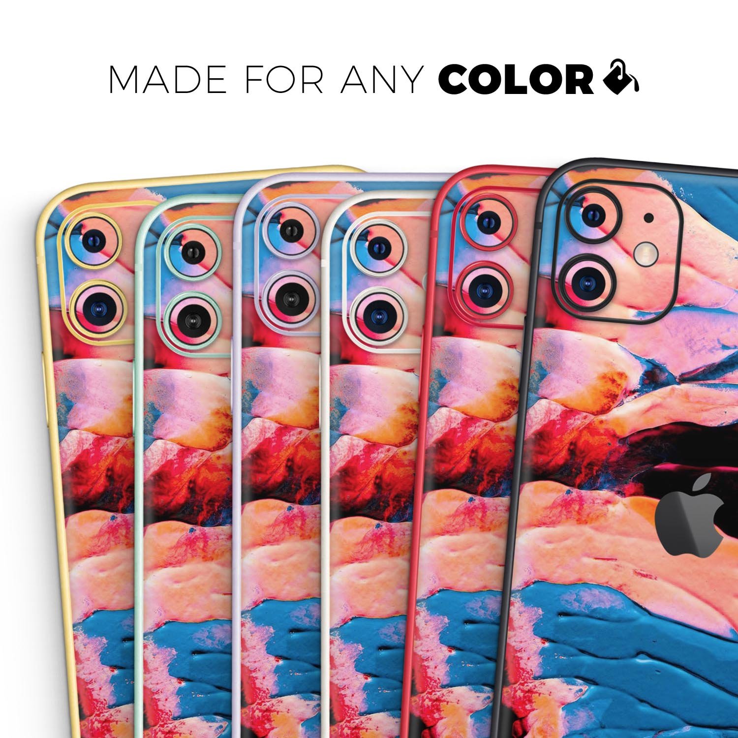 Liquid Abstract Paint V30 skin for Apple iPhone, showcasing vibrant colors and a sleek design.