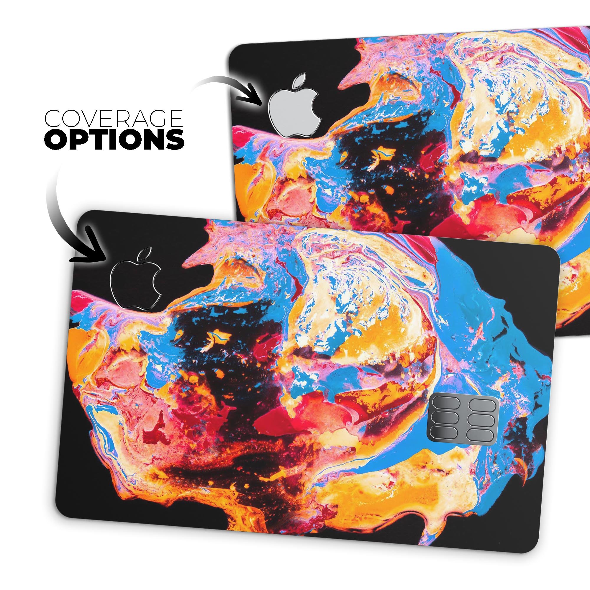 Liquid Abstract Paint V31 skin kit for Apple Card, showcasing premium vinyl material and stylish finishes.