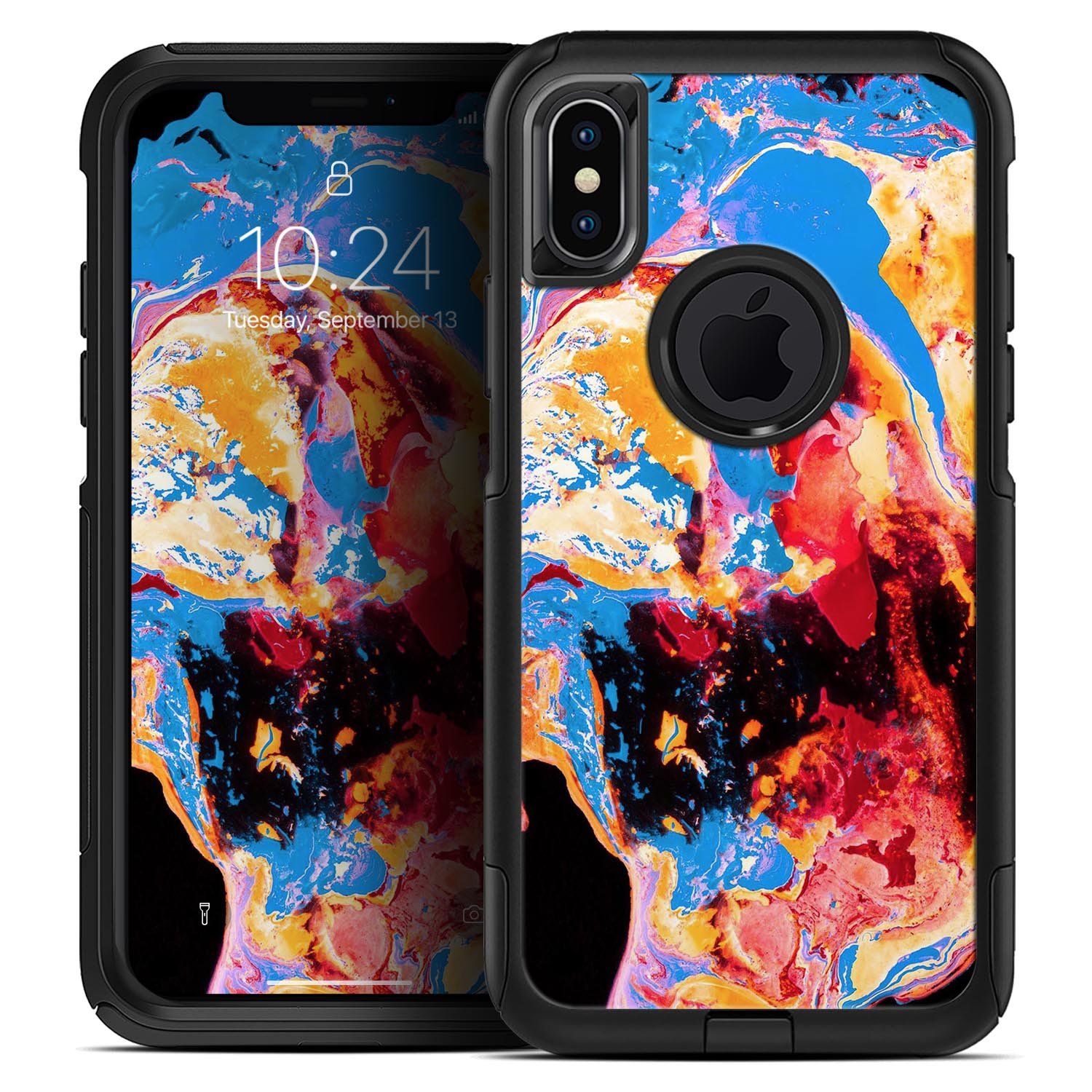 Liquid Abstract Paint V31 Skin Kit for iPhone OtterBox cases featuring vibrant abstract design and premium materials.