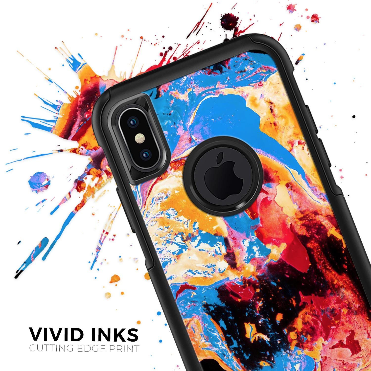 Liquid Abstract Paint V31 Skin Kit for iPhone OtterBox cases featuring vibrant abstract design and premium materials.