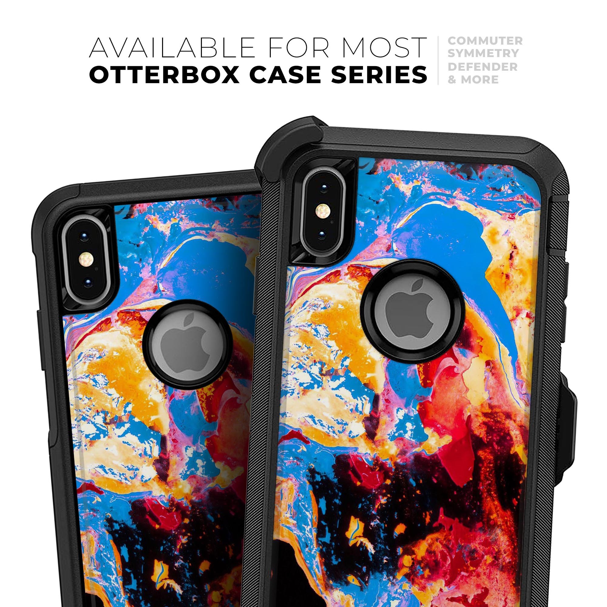 Liquid Abstract Paint V31 Skin Kit for iPhone OtterBox cases featuring vibrant abstract design and premium materials.