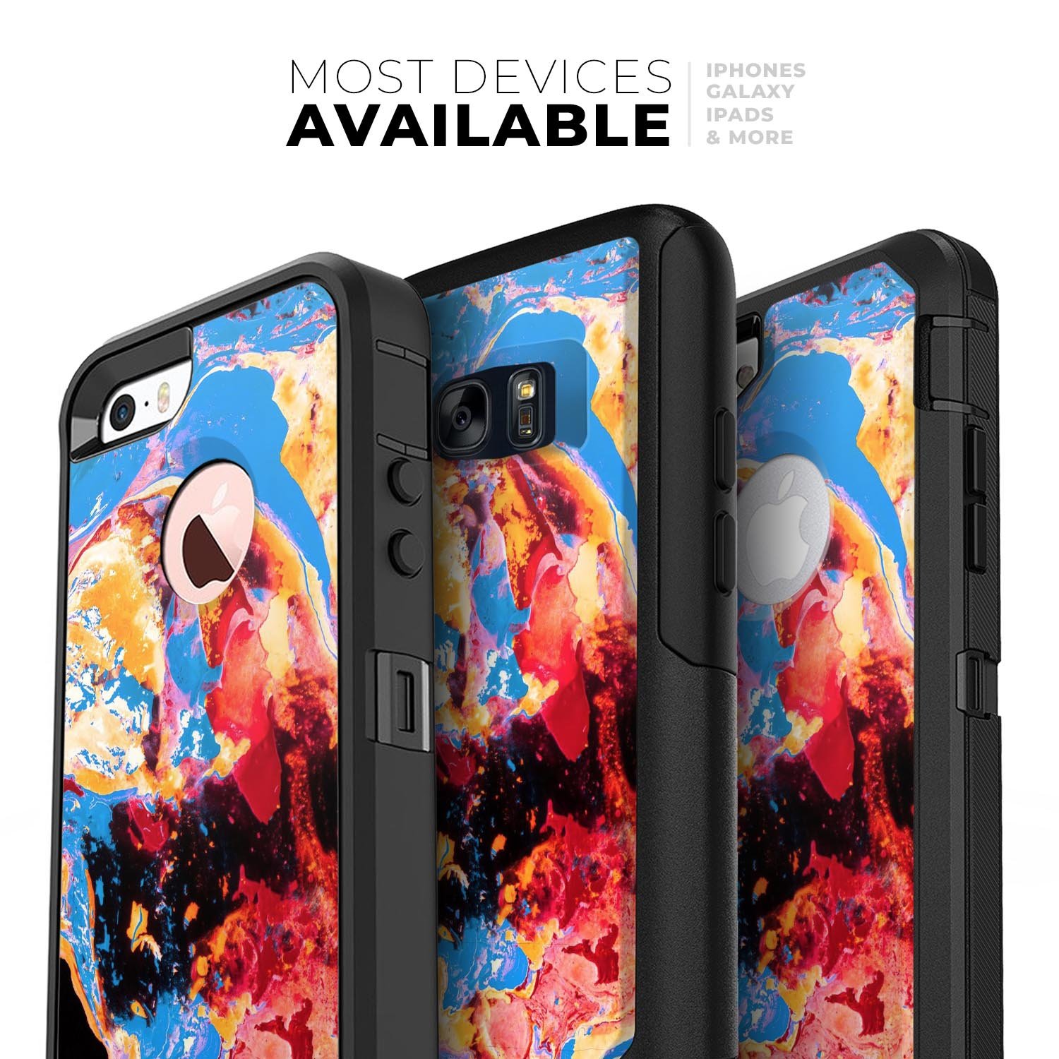 Liquid Abstract Paint V31 Skin Kit for iPhone OtterBox cases featuring vibrant abstract design and premium materials.