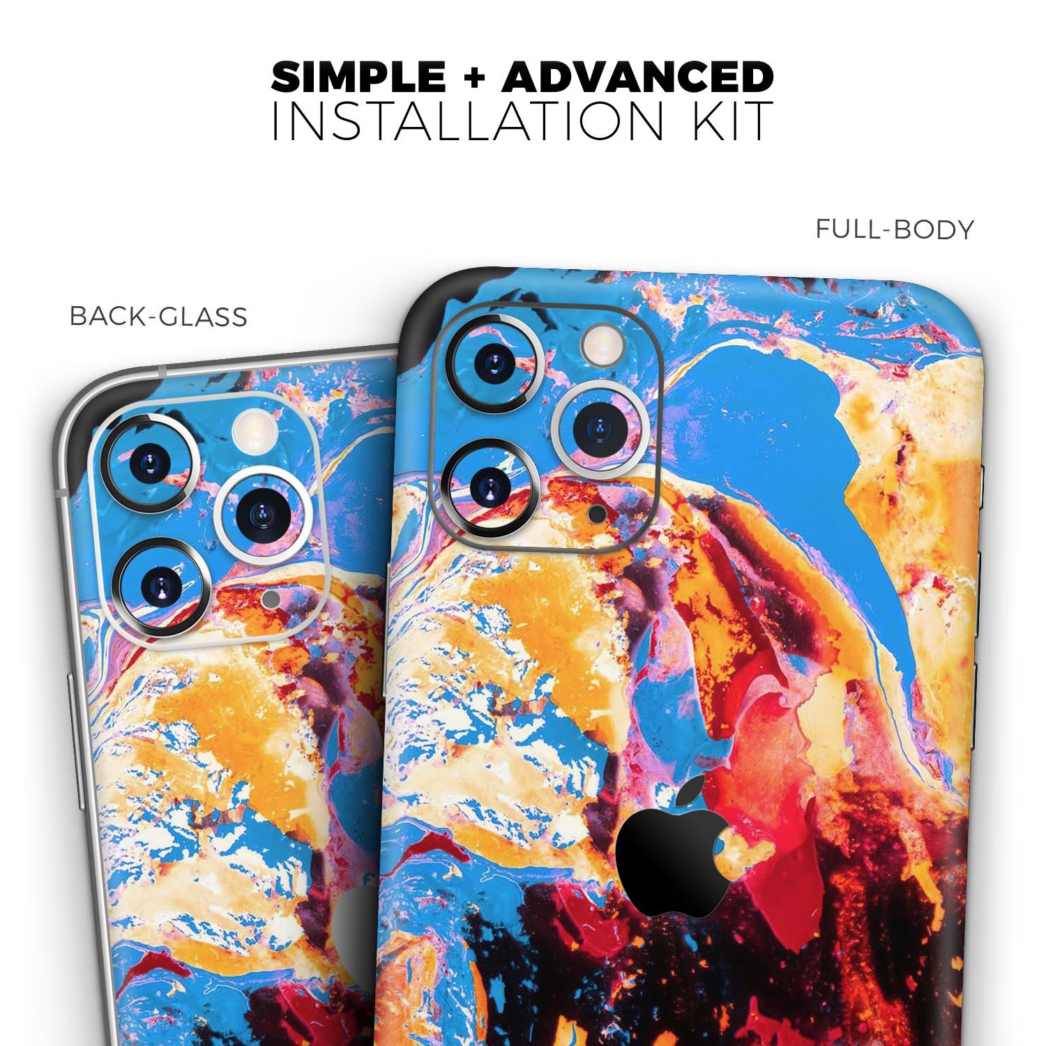 Liquid Abstract Paint V31 skin for Apple iPhone, showcasing vibrant colors and a sleek design.