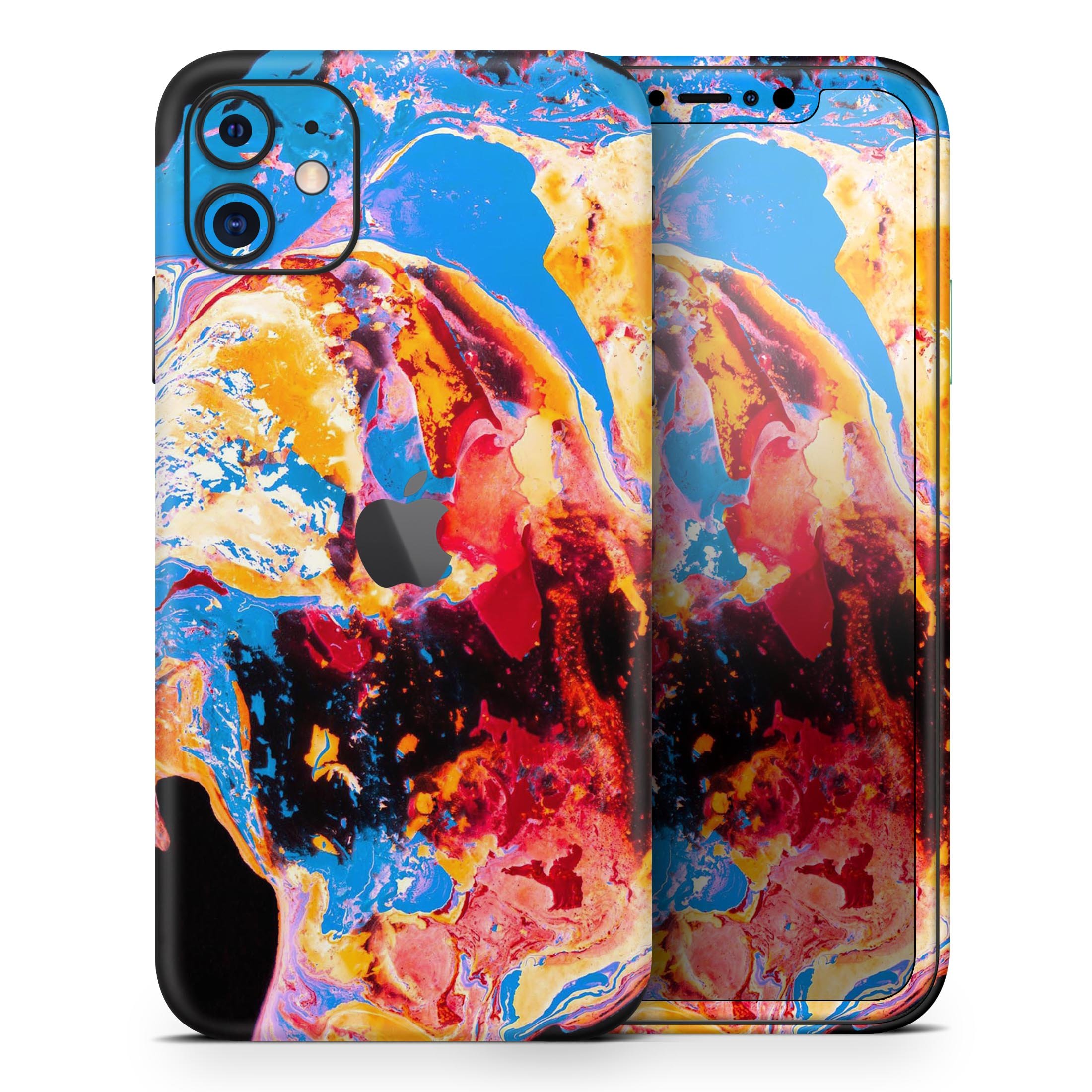 Liquid Abstract Paint V31 skin for Apple iPhone, showcasing vibrant colors and a sleek design.