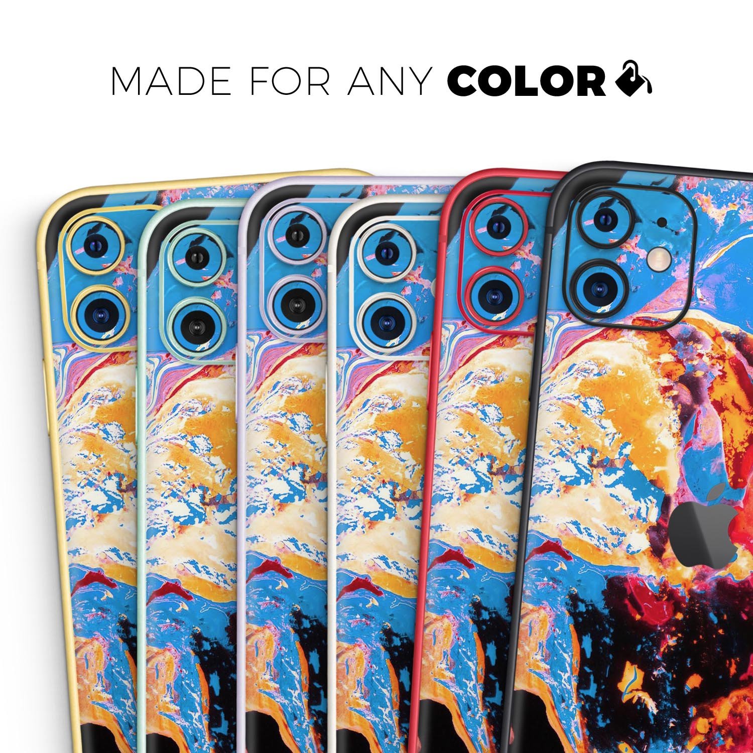 Liquid Abstract Paint V31 skin for Apple iPhone, showcasing vibrant colors and a sleek design.