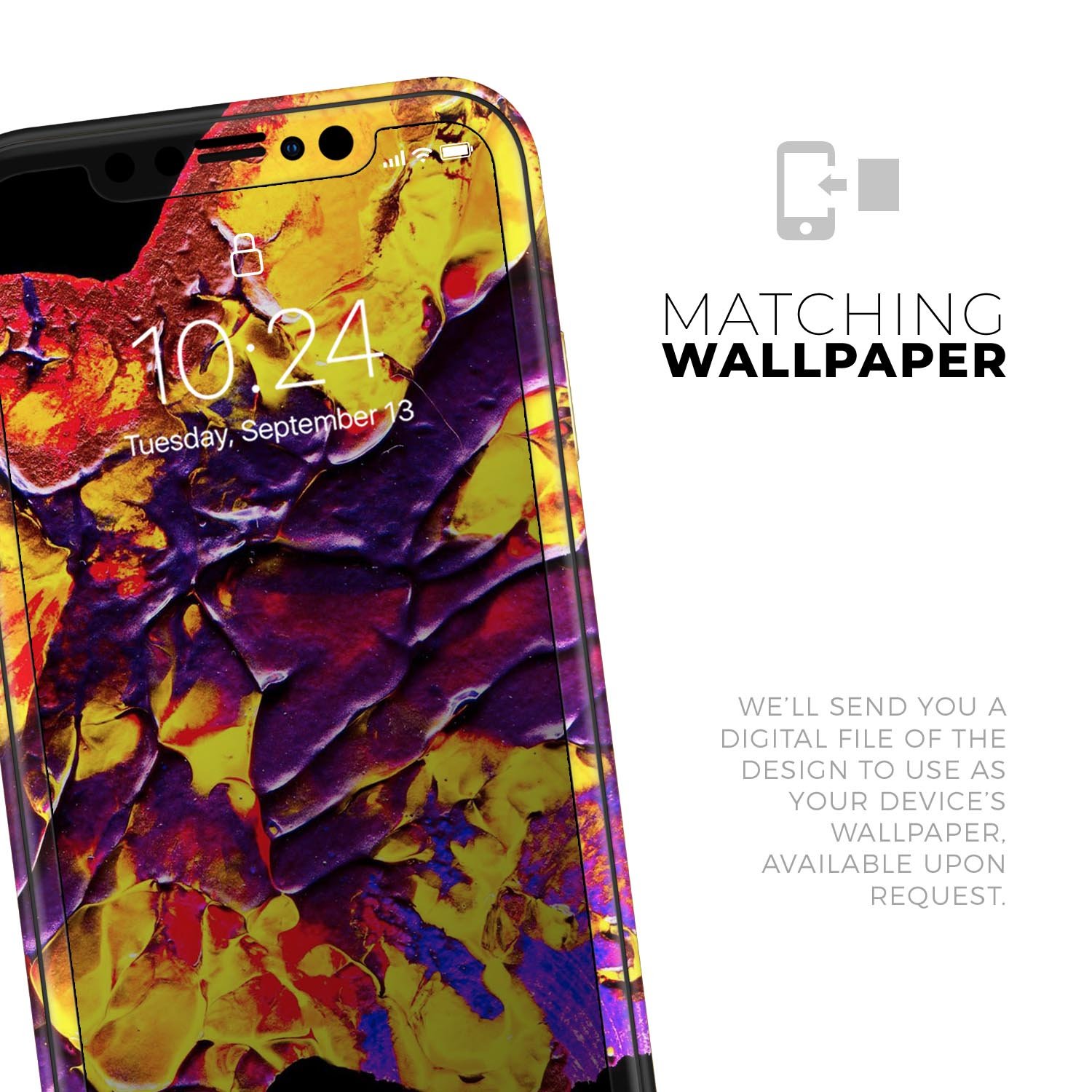 Liquid Abstract Paint V32 skin for Apple iPhone, showcasing vibrant colors and a sleek design.