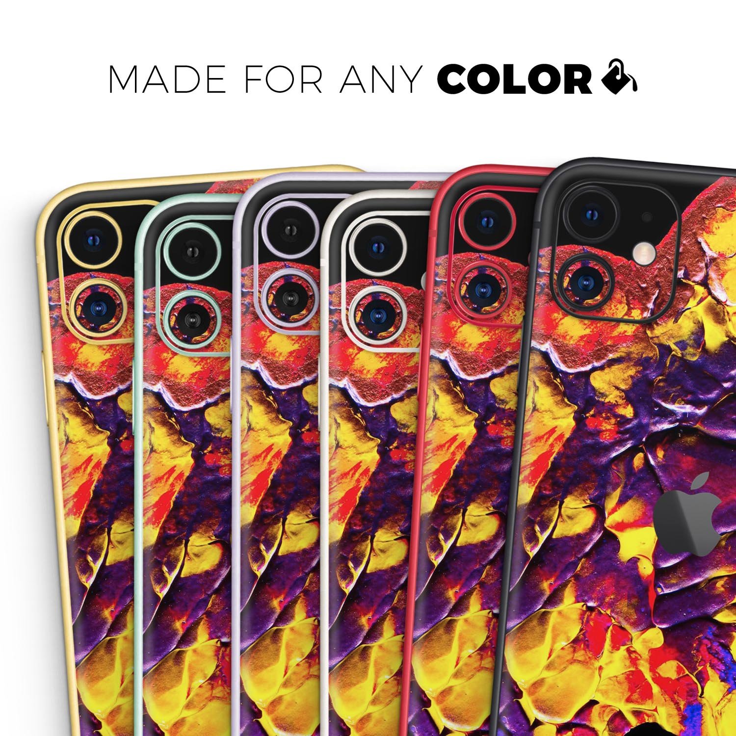 Liquid Abstract Paint V32 skin for Apple iPhone, showcasing vibrant colors and a sleek design.