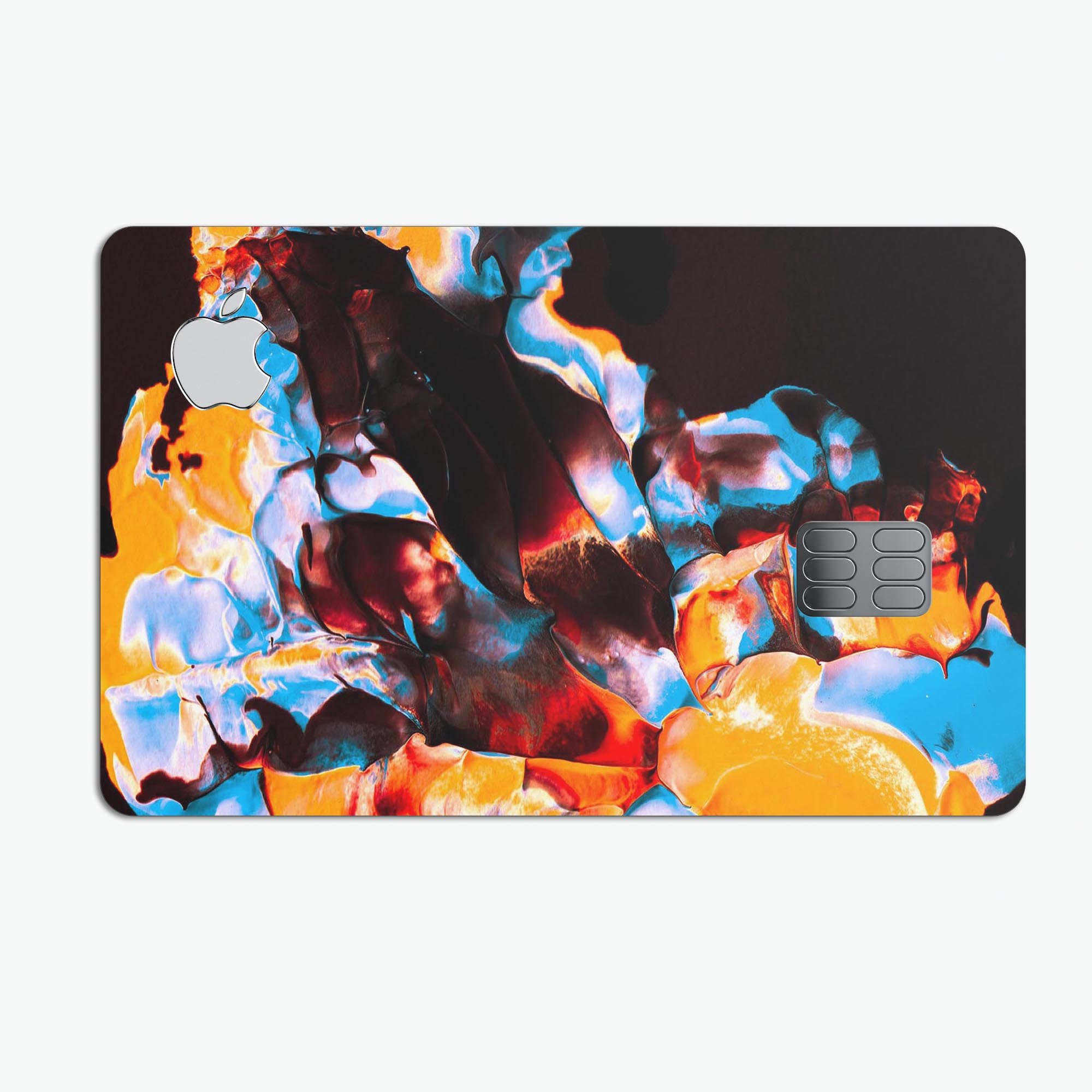 Liquid Abstract Paint V34 skin kit for Apple Card, showcasing premium vinyl design and finishes.