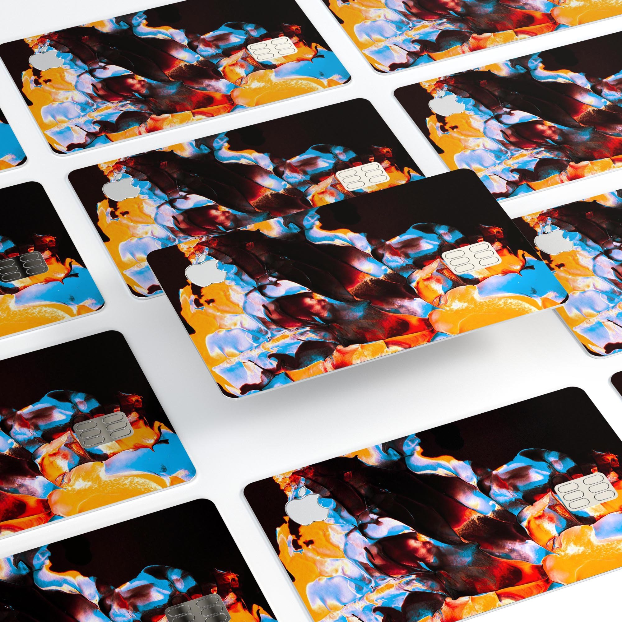 Liquid Abstract Paint V34 skin kit for Apple Card, showcasing premium vinyl design and finishes.