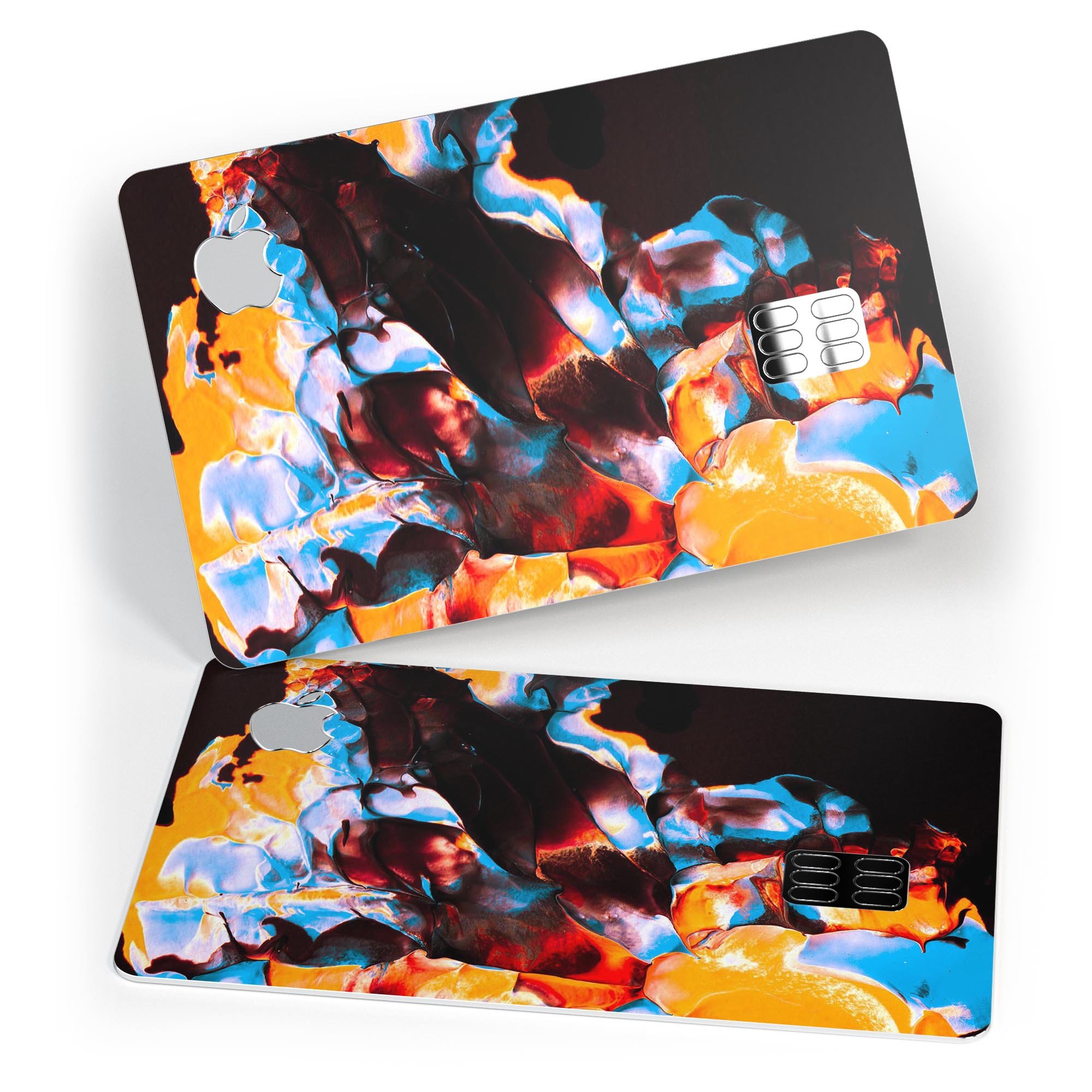 Liquid Abstract Paint V34 skin kit for Apple Card, showcasing premium vinyl design and finishes.