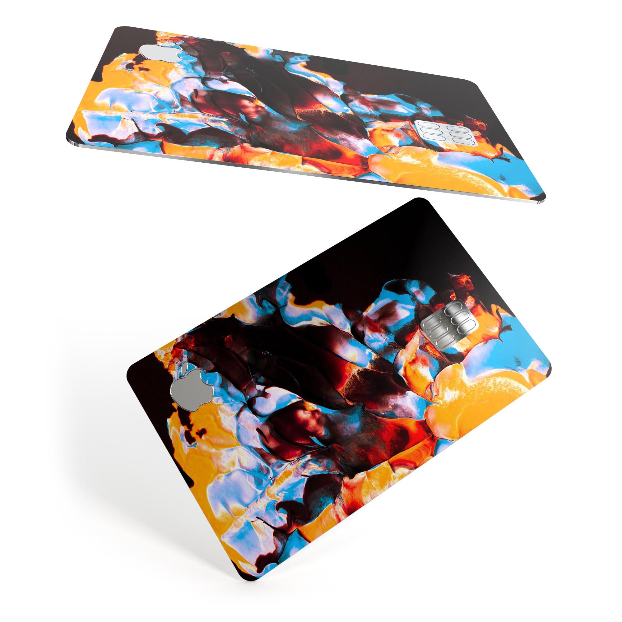 Liquid Abstract Paint V34 skin kit for Apple Card, showcasing premium vinyl design and finishes.