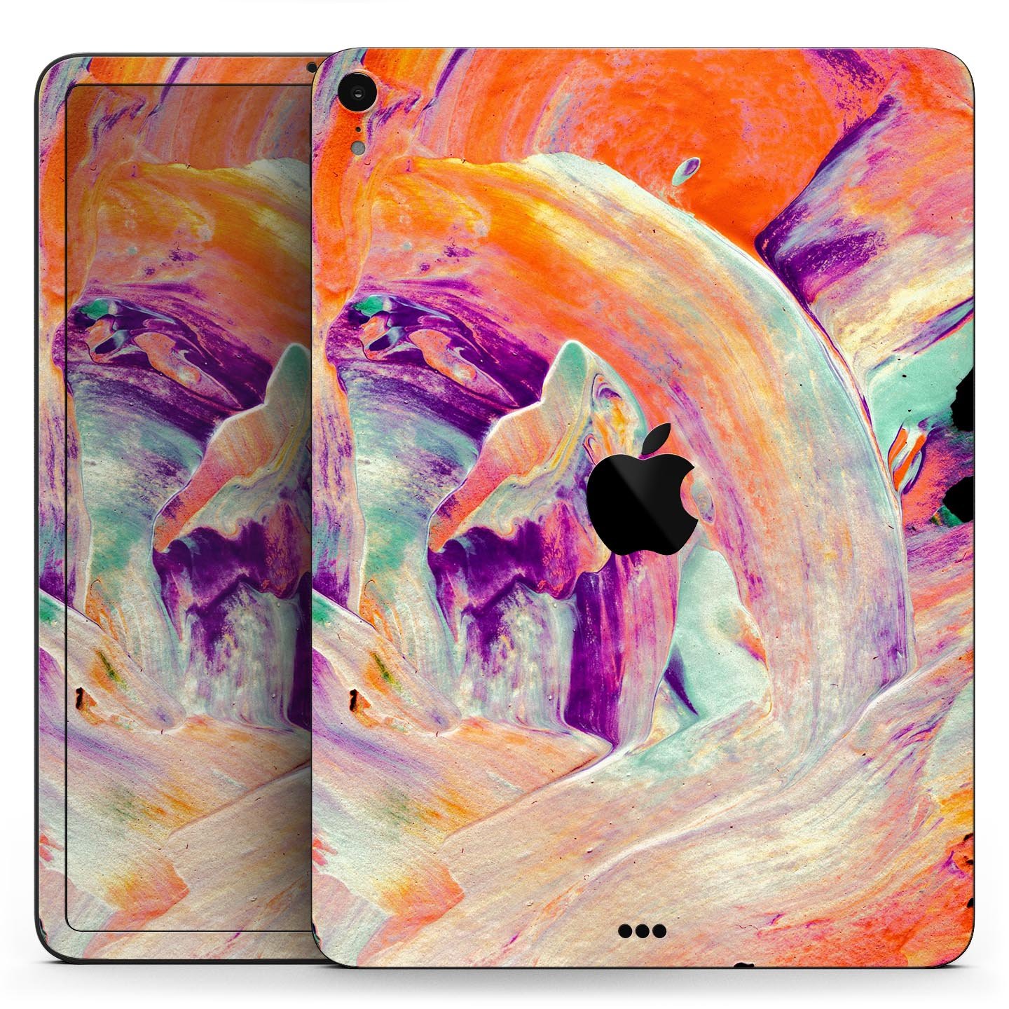 Liquid Abstract Paint V35 skin decal for Apple iPad, showcasing vibrant abstract design and premium 3M material.