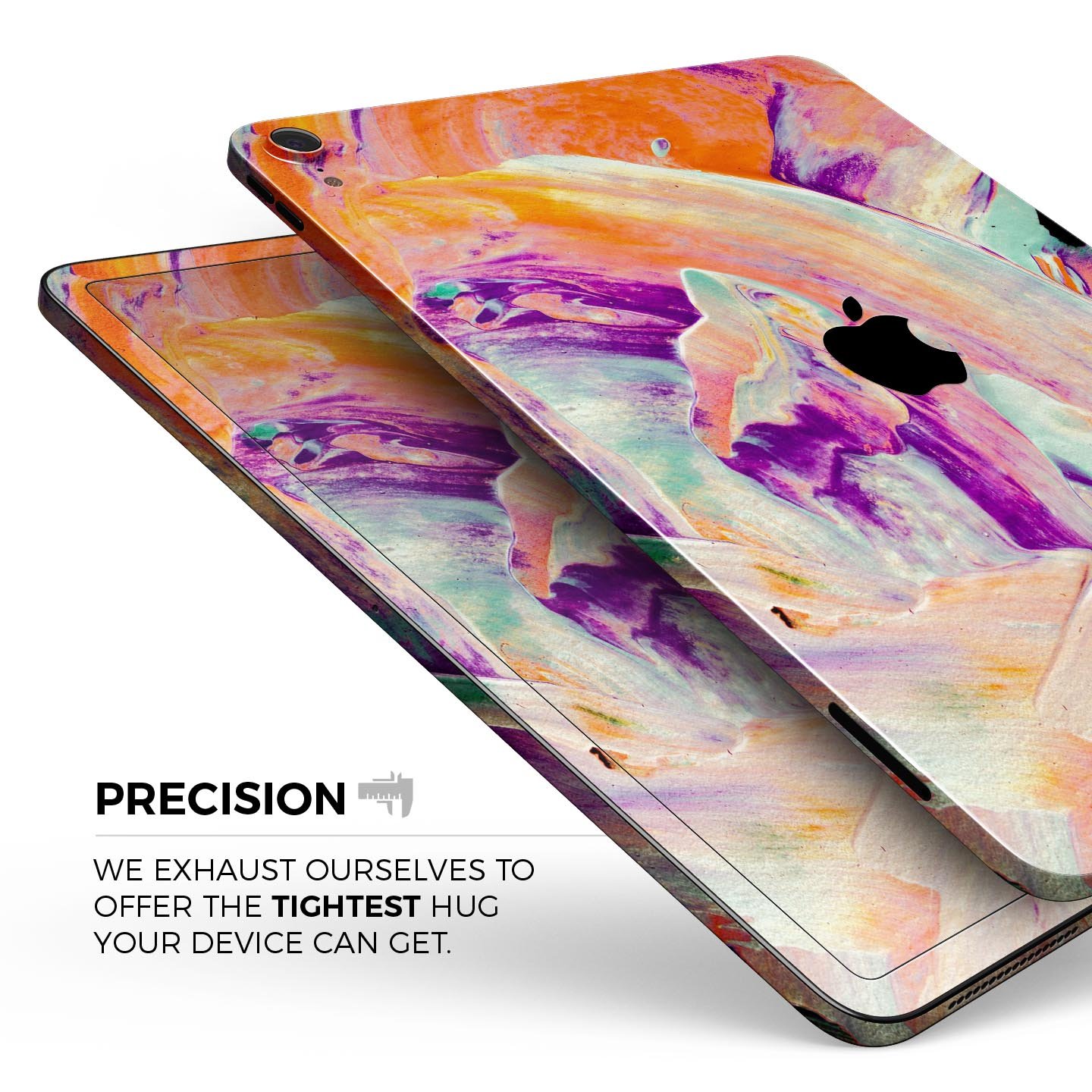 Liquid Abstract Paint V35 skin decal for Apple iPad, showcasing vibrant abstract design and premium 3M material.