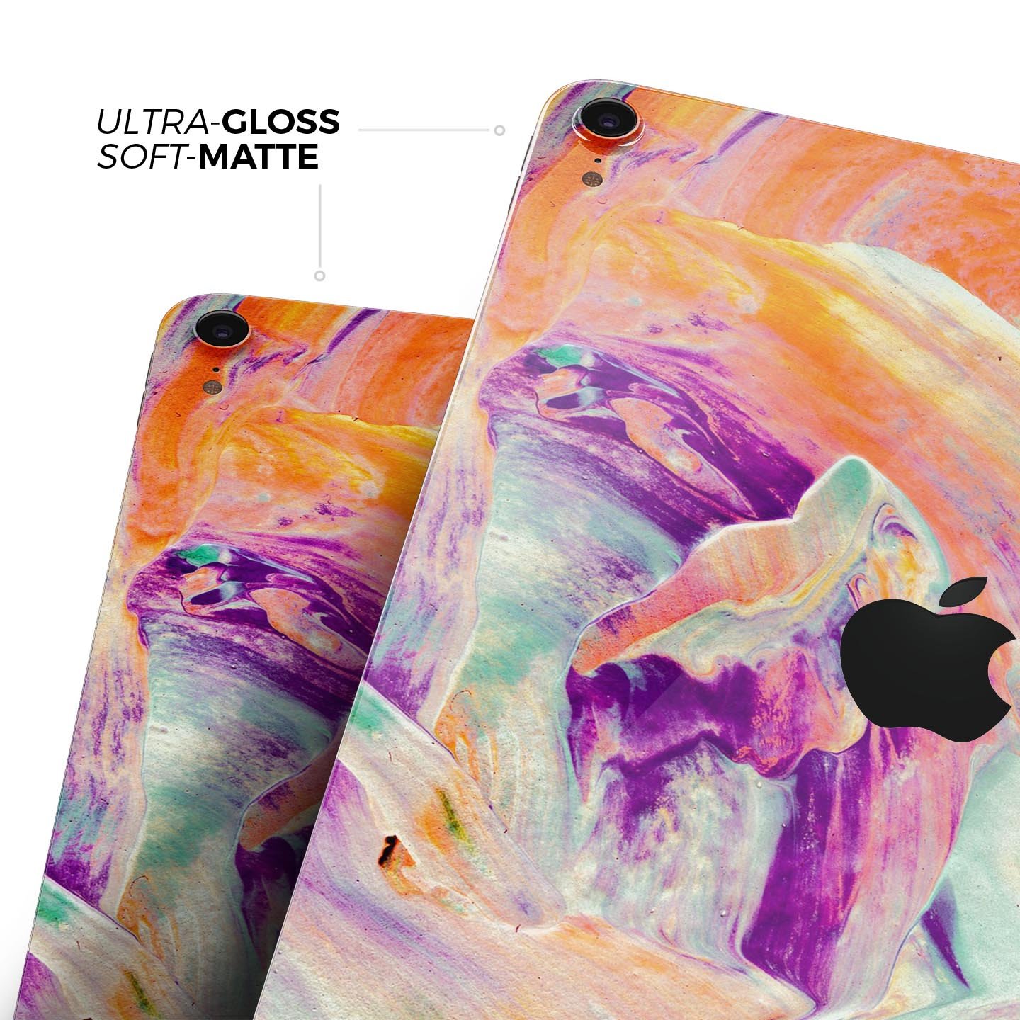 Liquid Abstract Paint V35 skin decal for Apple iPad, showcasing vibrant abstract design and premium 3M material.