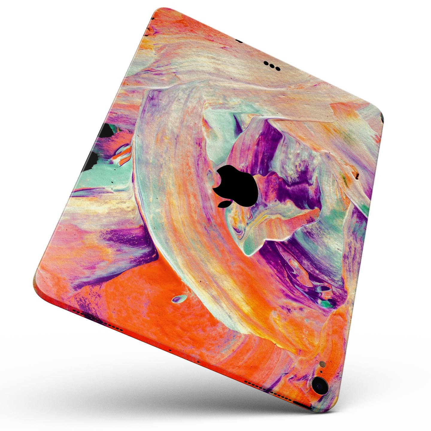 Liquid Abstract Paint V35 skin decal for Apple iPad, showcasing vibrant abstract design and premium 3M material.