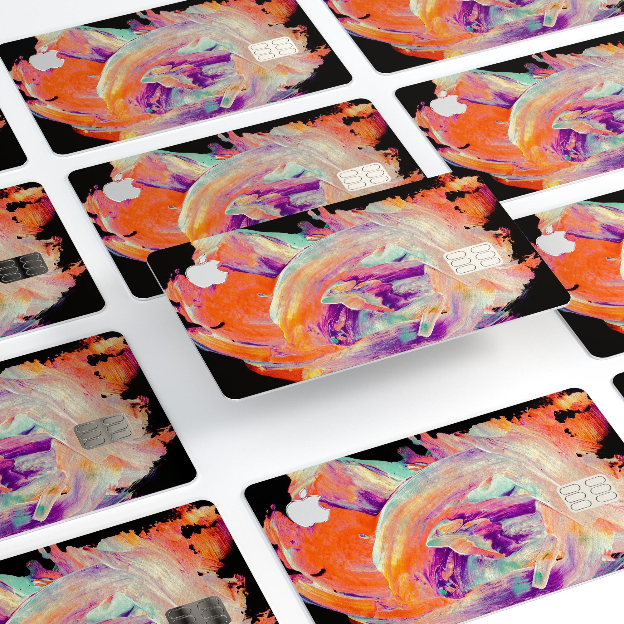 Liquid Abstract Paint V35 skin kit for Apple Card, showcasing premium vinyl design and finishes.